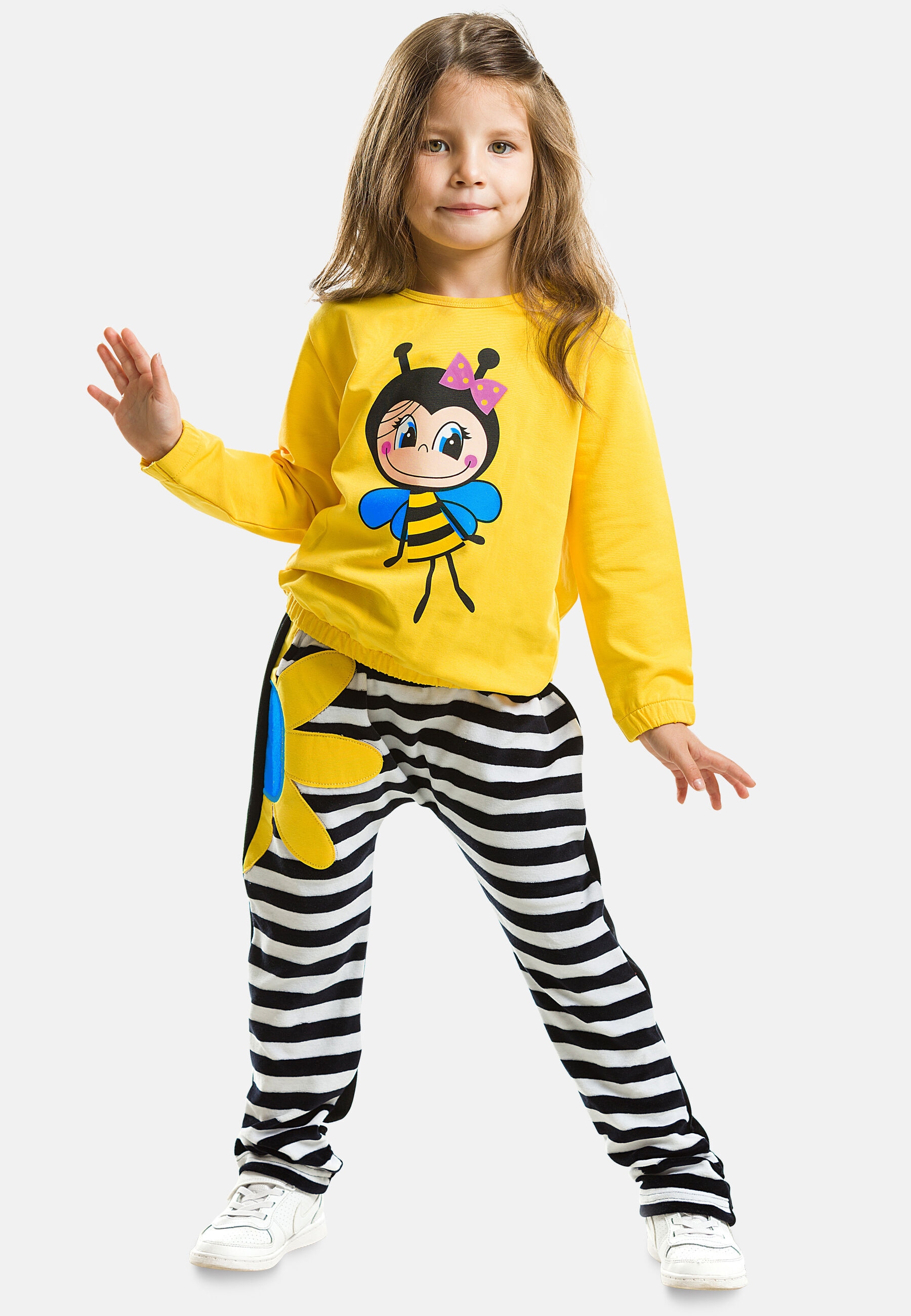 Denokids Hausanzug "Bee Happy", (2 tlg.), mit Bienenaufdruck