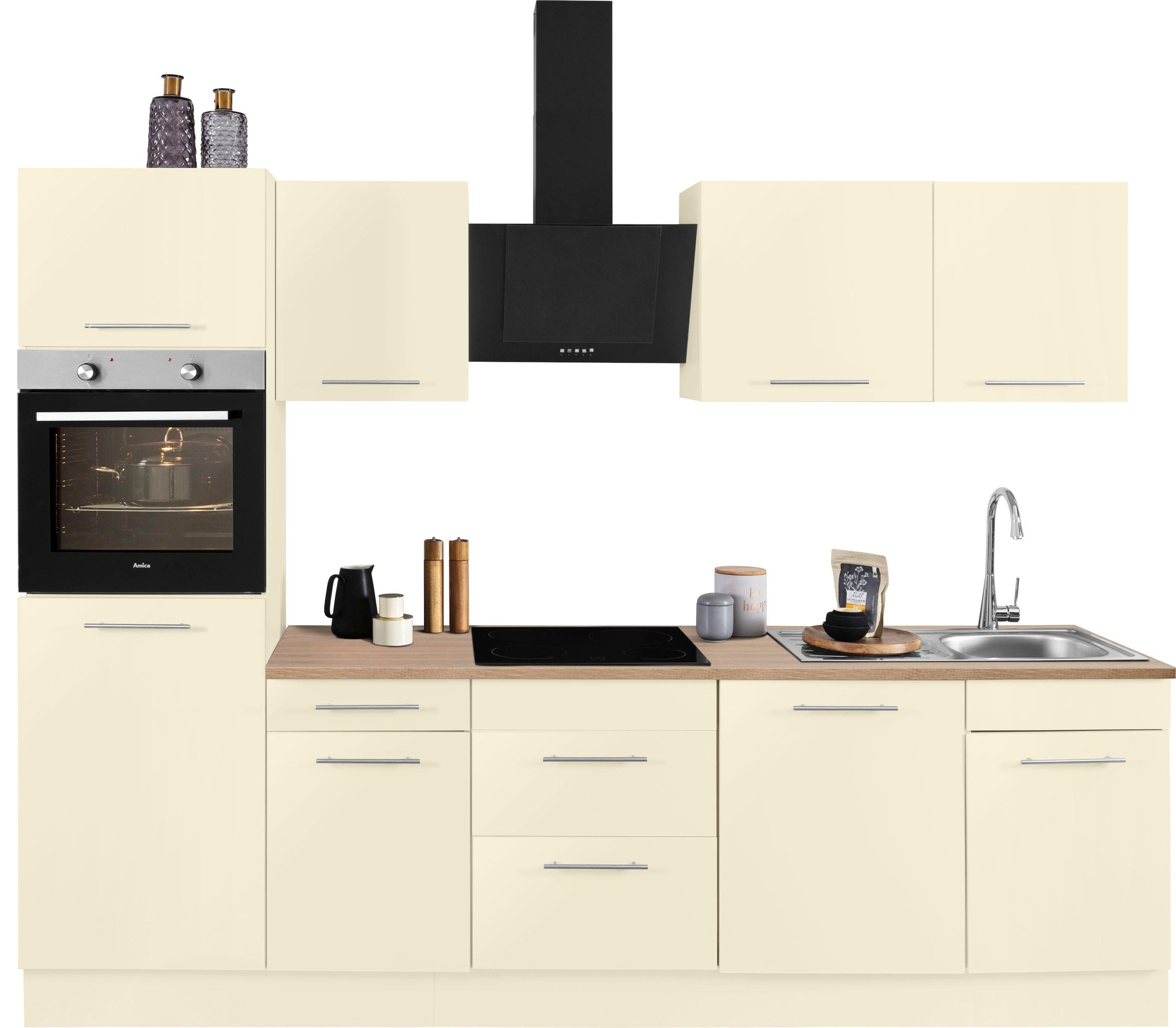 wiho Küchen Küchenzeile »Ela«, Breite 280 cm, Soft-Close-Funktion, höhenverstellbare Füße
