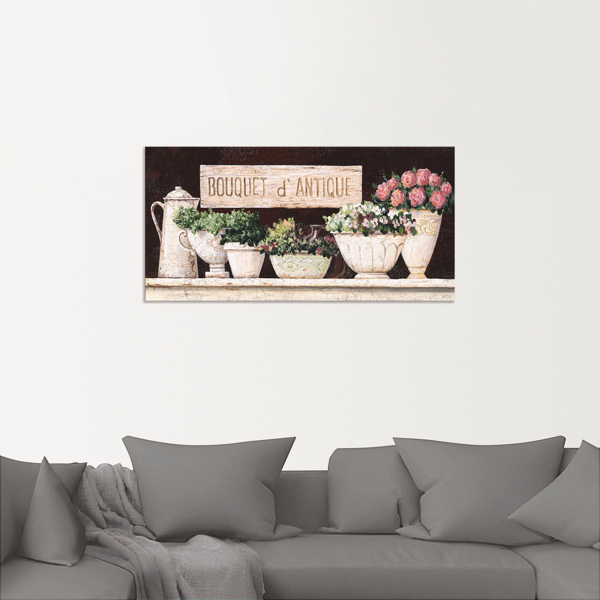 Thumbnail - Artland Wandbild "Antike Sträuße" Vasen & Töpfe 1 Stk. tlg. als Alubild, Leinwandbild in verschied. Größen