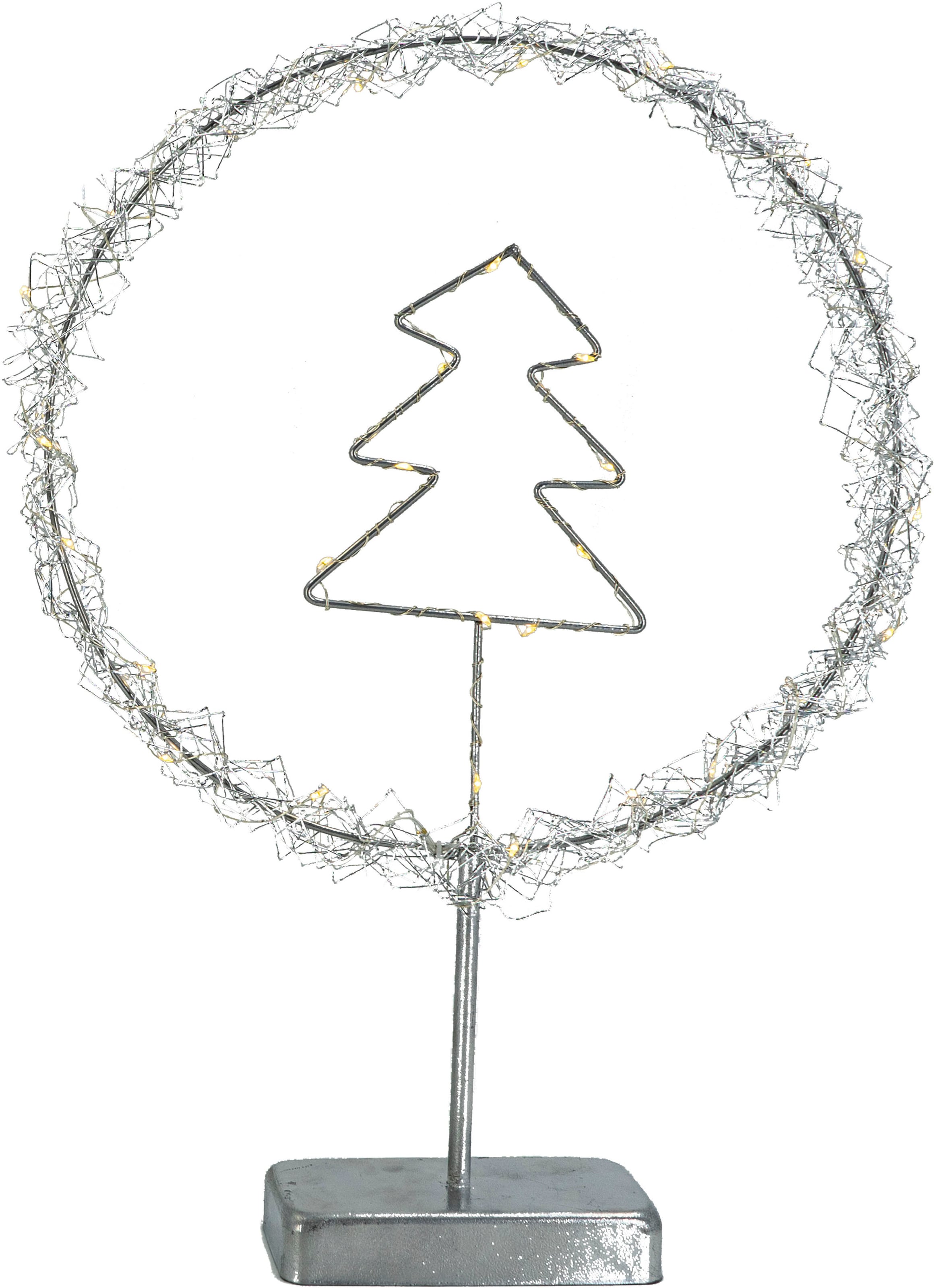 NOOR LIVING Dekolicht »LED Weihnachtsdeko mit Drahtumrandung, Höhe ca. 45 cm«, im 2er Set (bestehend aus 1x Baum und 1x Stern)