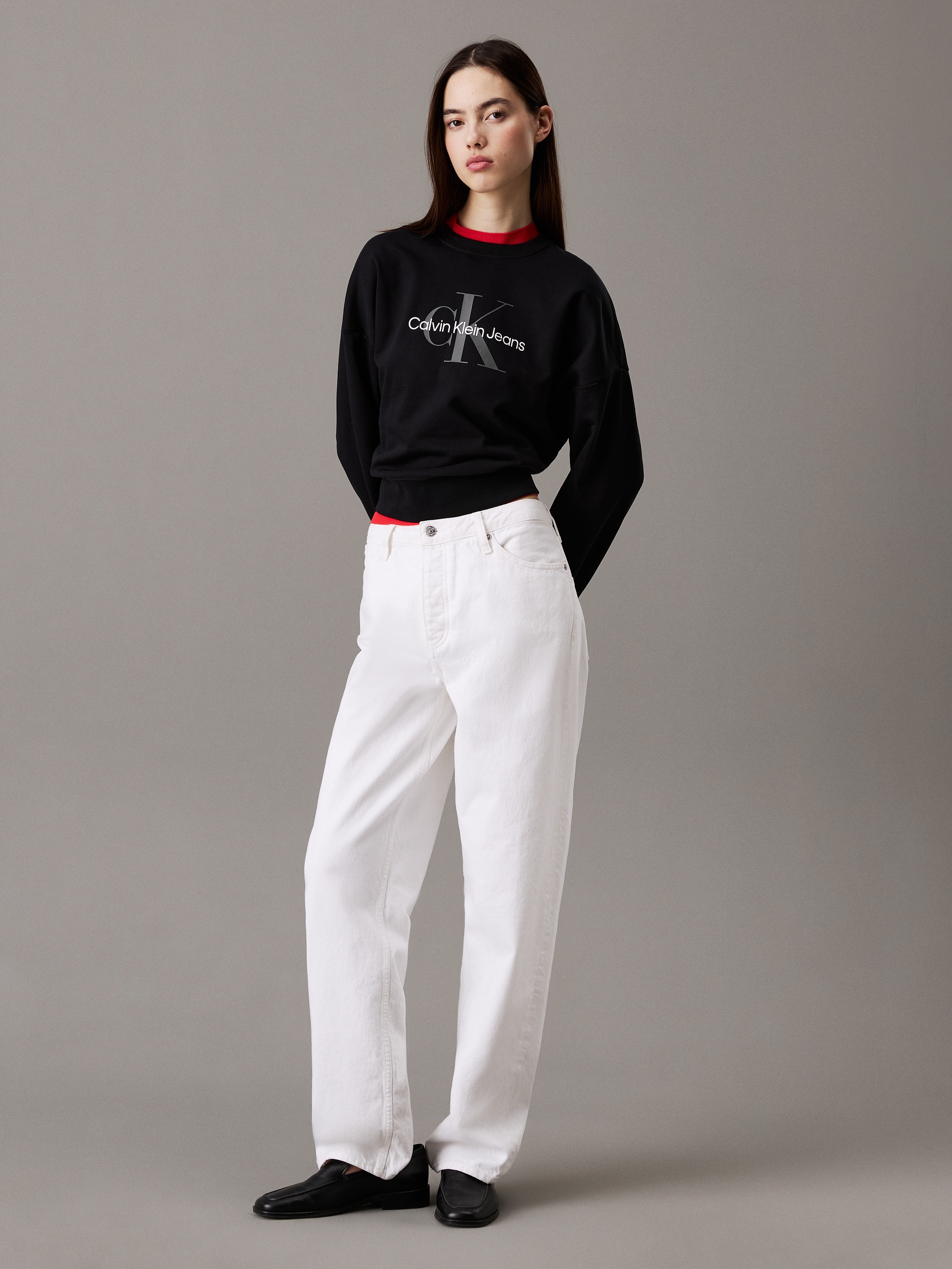 Calvin Klein Jeans Sweatshirt »LS MNLG FRNCH TRRY R«, Mit Rundhalsausschnitt