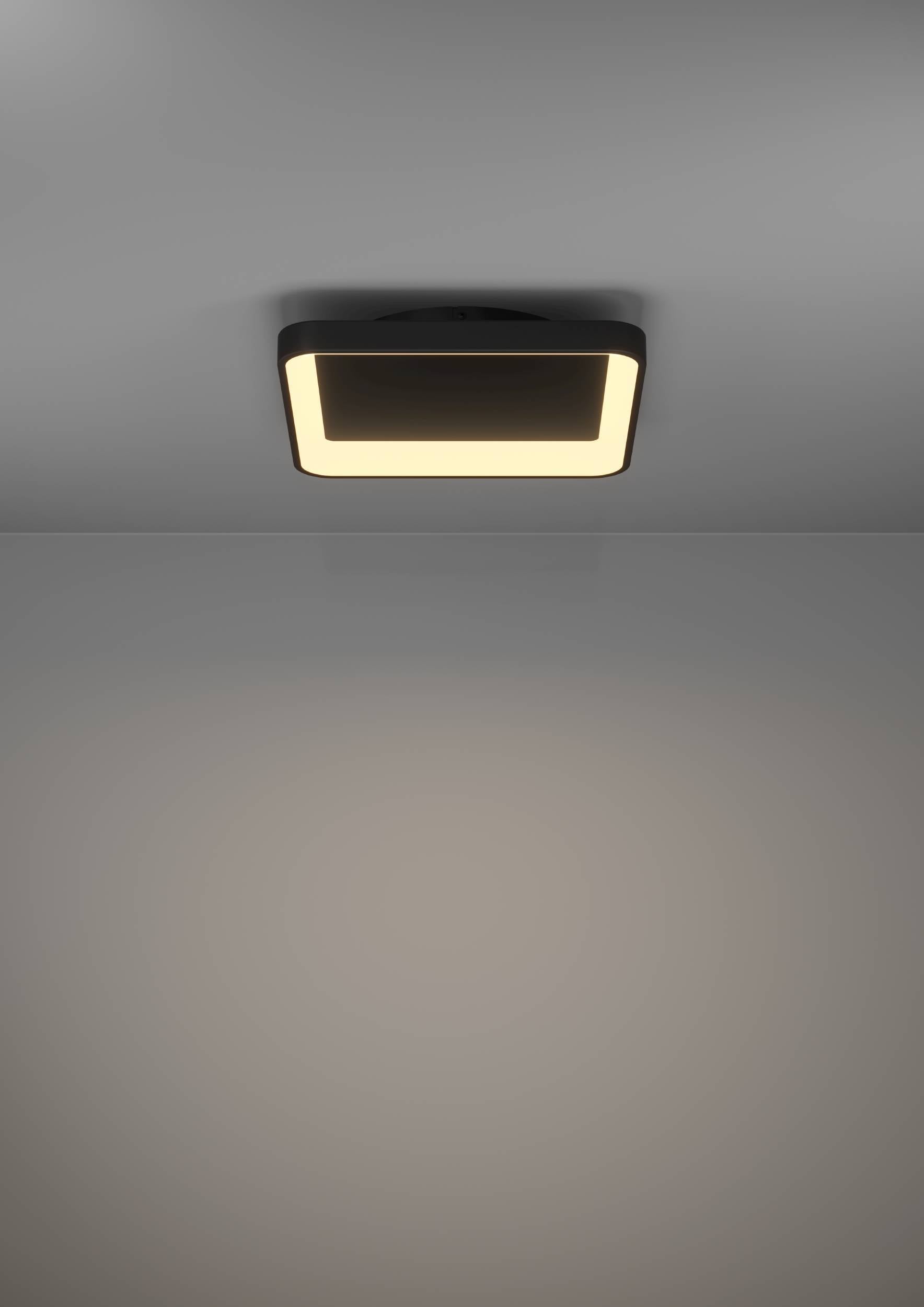 EGLO Deckenleuchte »Loretello Deckenlampe, Wohnzimmerlampe, Metall und Kunststoff, Lampe« LED-Modul 1 Stk. Kaltweiß | Neutralweiß | Warmweiß Wand-/Deckenleuchte - L35 x B35 x H7,5 cm - schwarz - 12W inkl.