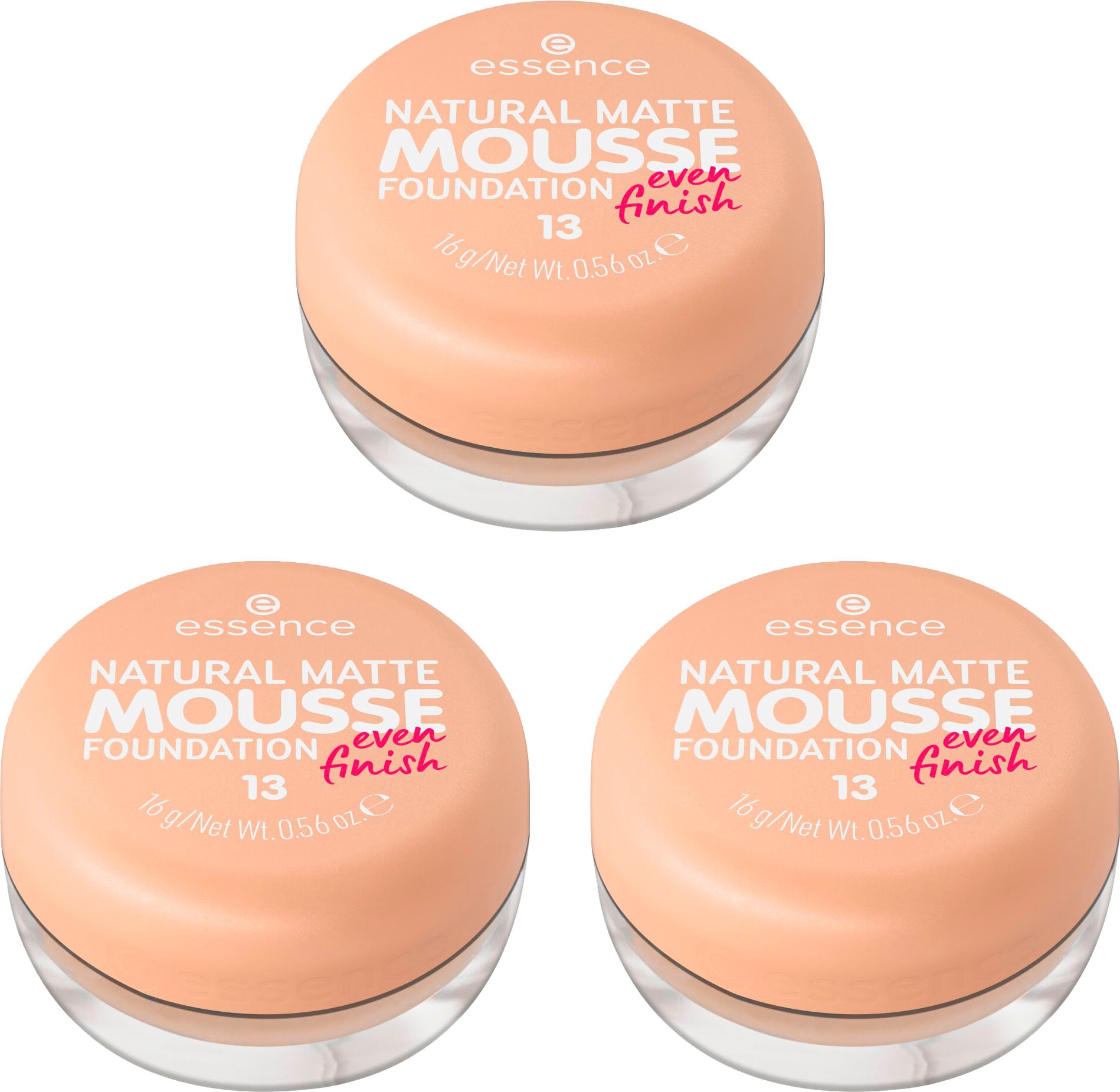 ESSENCE Damen Foundation "NATURAL MATTE MOUSSE FOUNDATION", 48 g, beige, Teint-Kosmetika, mit Clean-Beauty-Textur