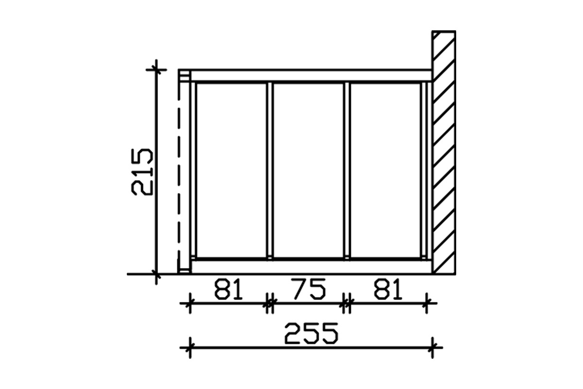 Skanholz Carport-Seitenwand, m. Polycarbonat, Wandanbau