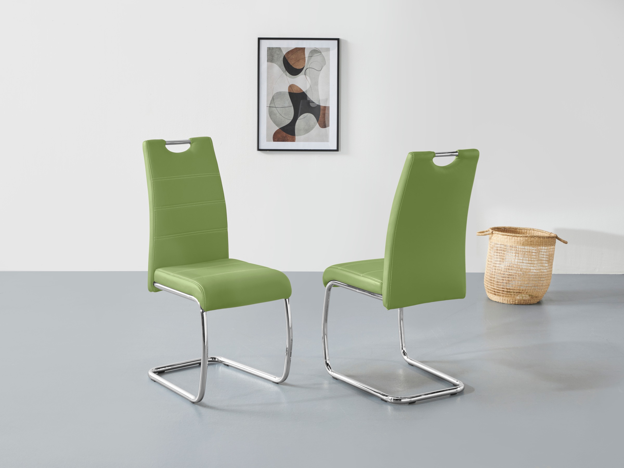 HELA Freischwinger "Flora, Esszimmerstühle", (Set), 1 St., Kunstleder, Schw günstig online kaufen