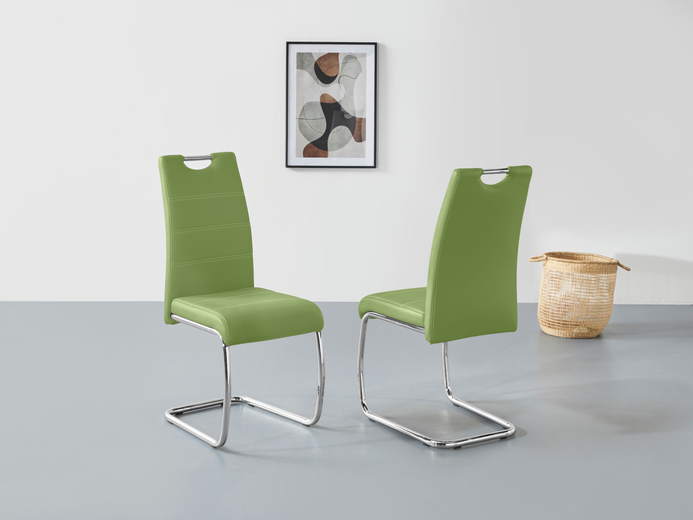 HELA Freischwinger "Flora, Esszimmerstühle", (Set), 2 St., Kunstleder, Schw günstig online kaufen