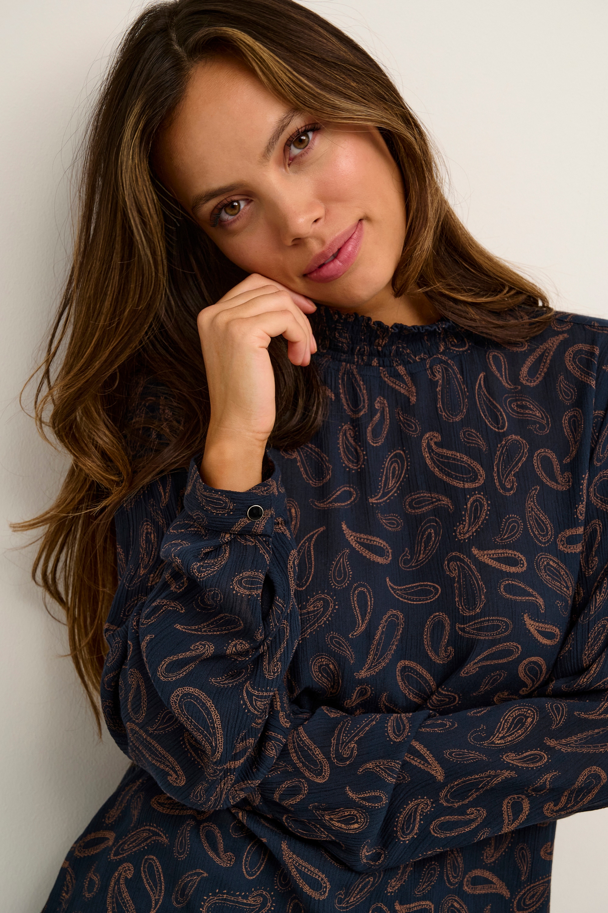 KAFFE Langarmbluse »Damen Bluse langarm KAtinna«