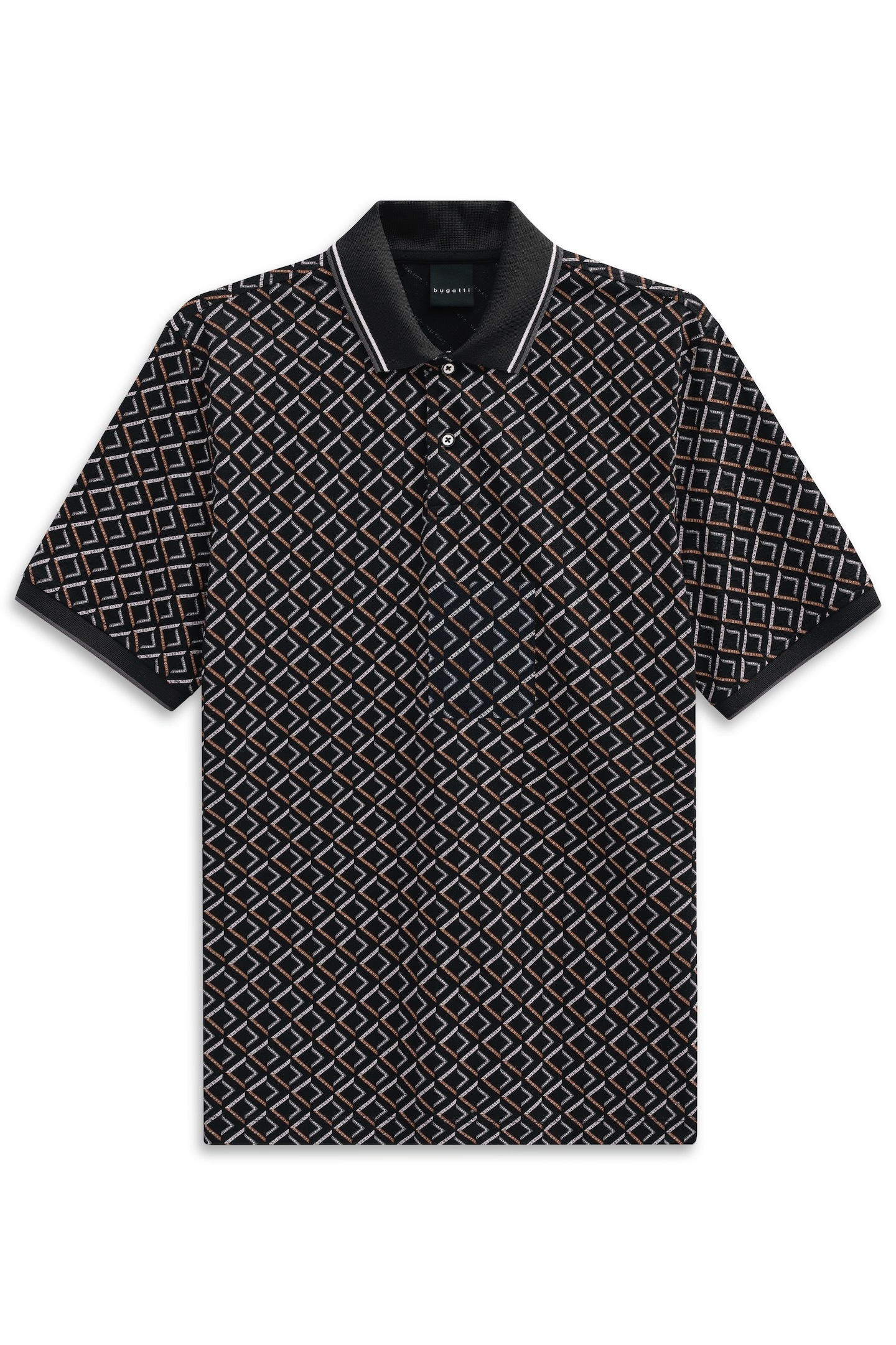 bugatti Poloshirt "Modern Fit", mit Rauten-Muster günstig online kaufen