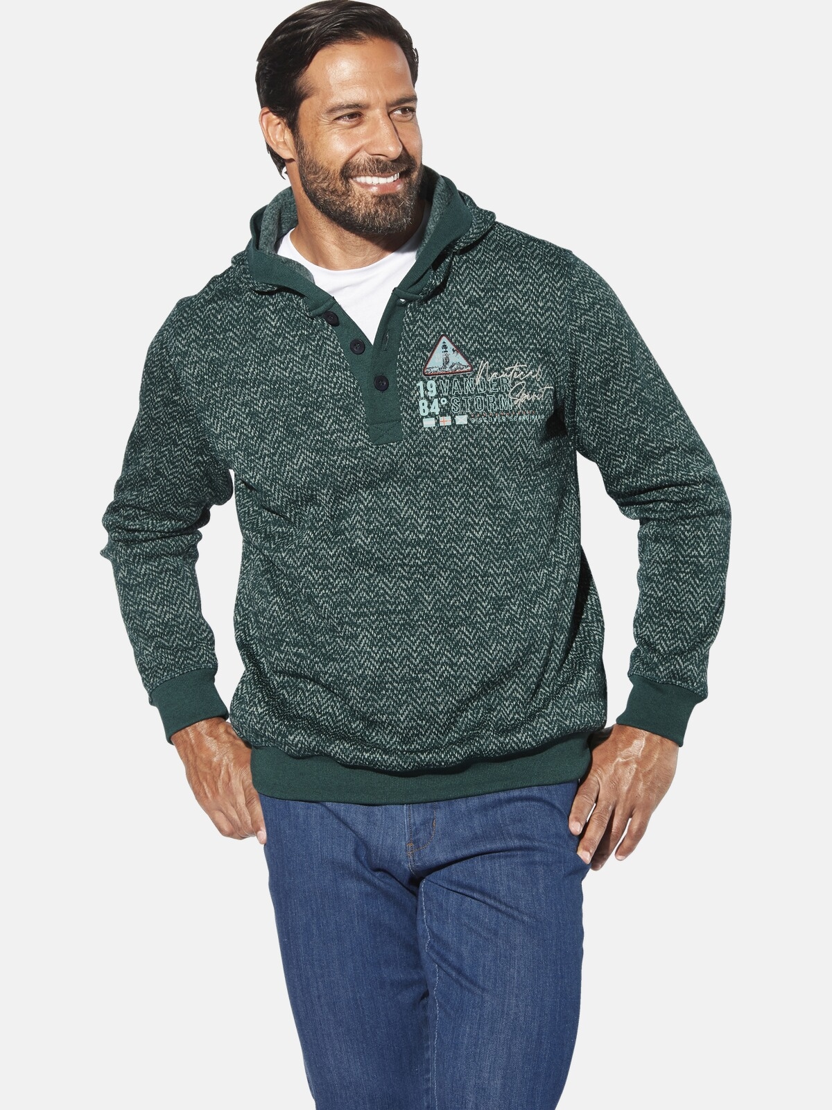 Jan Vanderstorm Fleecepullover "Strickfleeceshirt HARGARD" günstig online kaufen