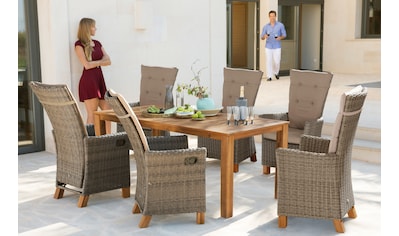 Garten-Essgruppe »Toskana Deluxe«, (13 tlg., 6 Hochlehner Sessel, 1 Tisch 185x90 cm,...