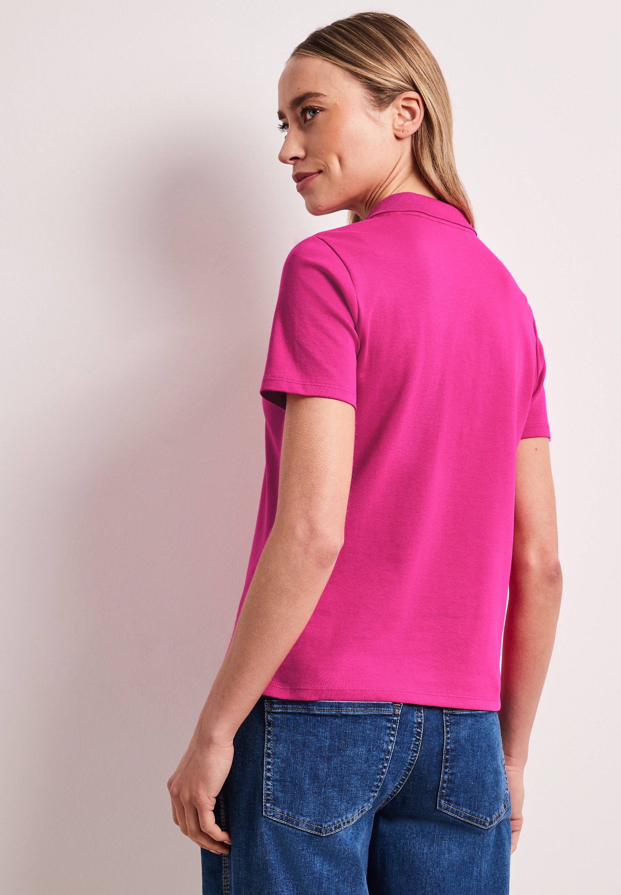STREET ONE Poloshirt aus Baumwolle mit Stretchante günstig online kaufen