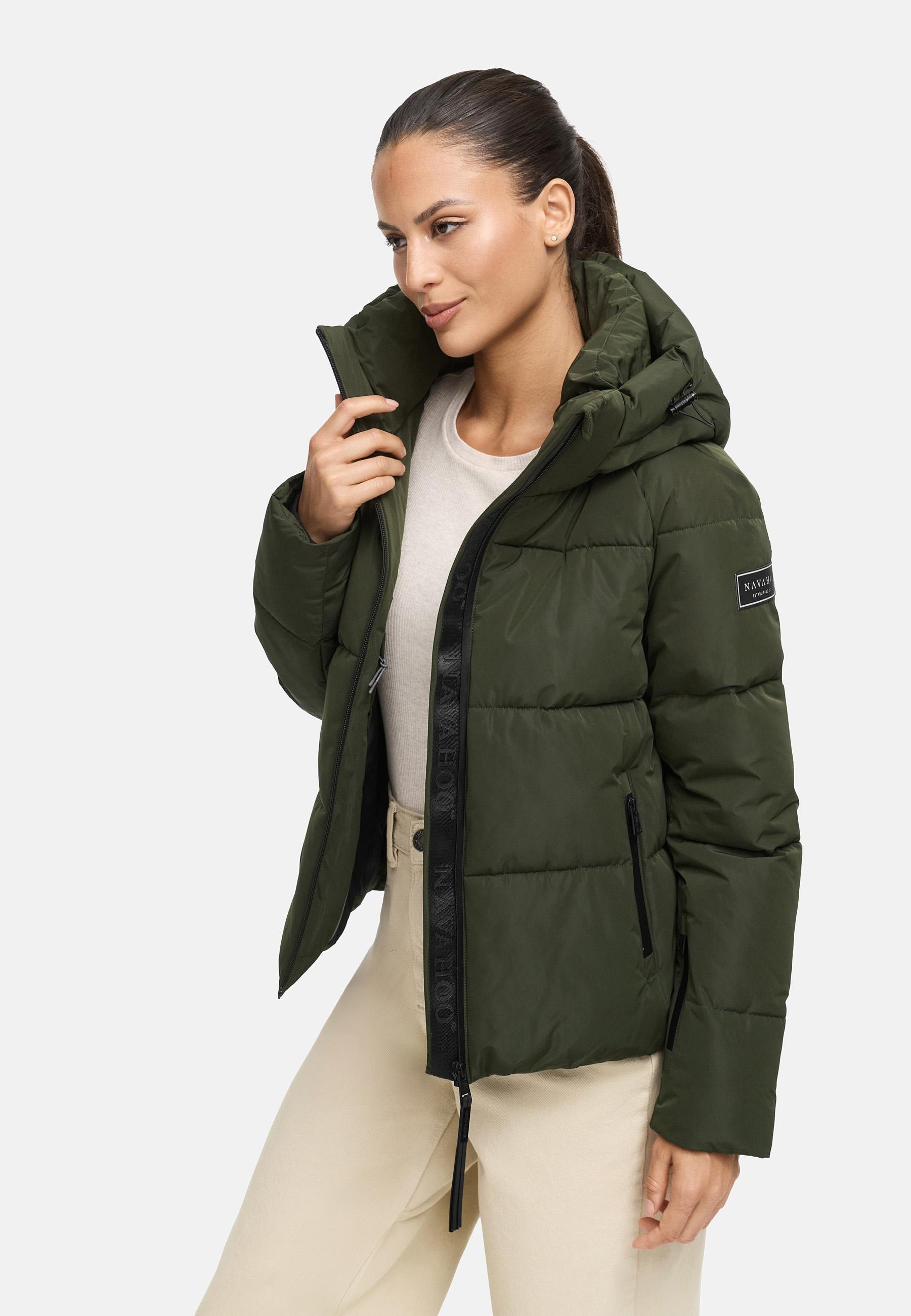 Navahoo Steppjacke »Frostherz XIV«, mit Kapuze, Kurze gesteppte Damen Winterjacke mit abnehmbarer Kapuze