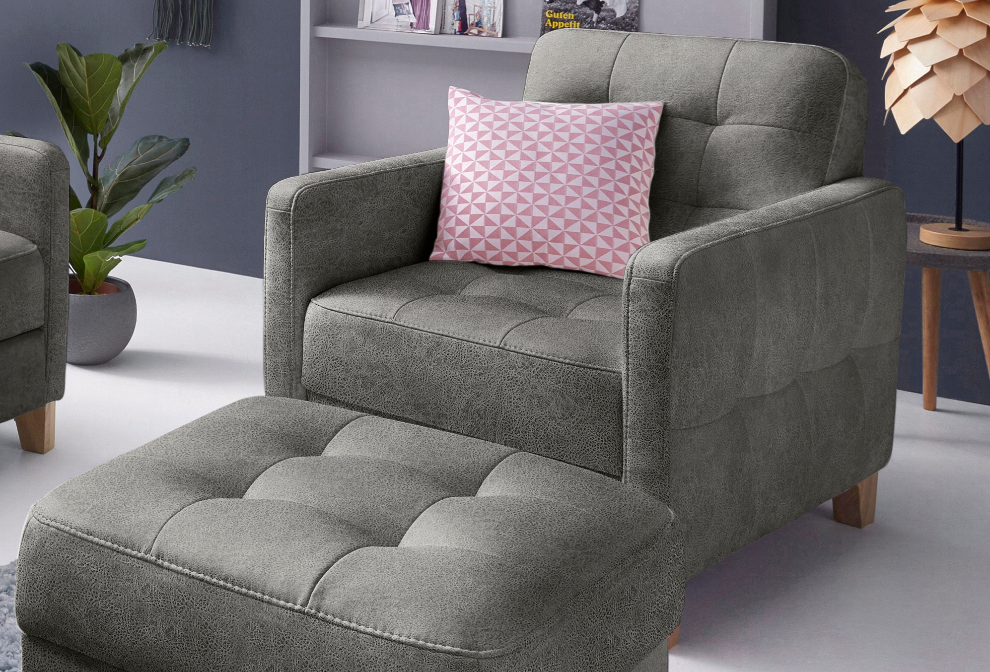 exxpo - sofa fashion Sessel »Elio, Loungesessel, aufwendige Detailverarbeitung, bequem und modern«, hoher Sitzkomfort für entspannende Momente