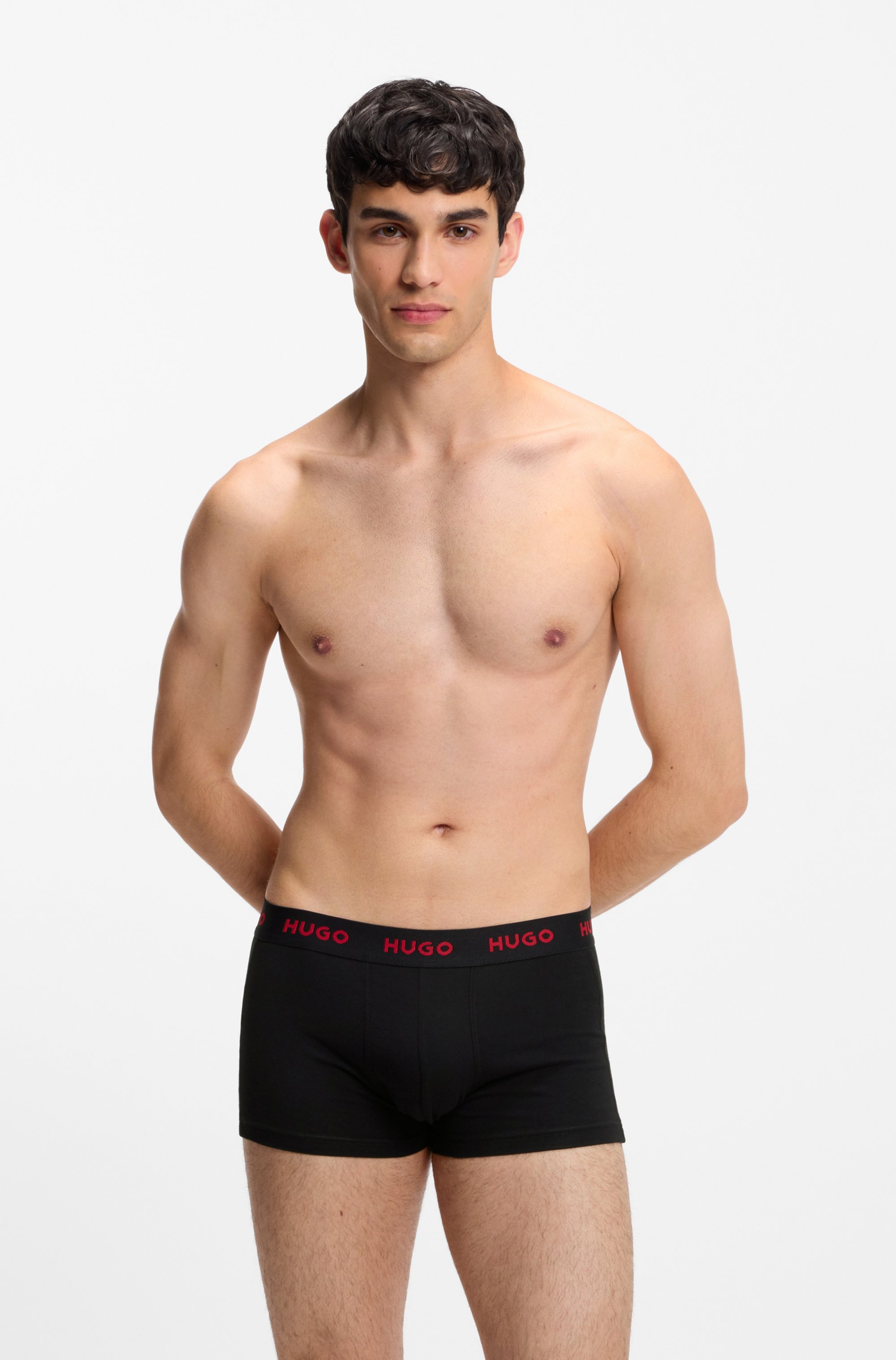 Thumbnail - HUGO Underwear Trunk "TRUNK TRIPLET DESIGN" Packung, 3 Stk. mit Logobund