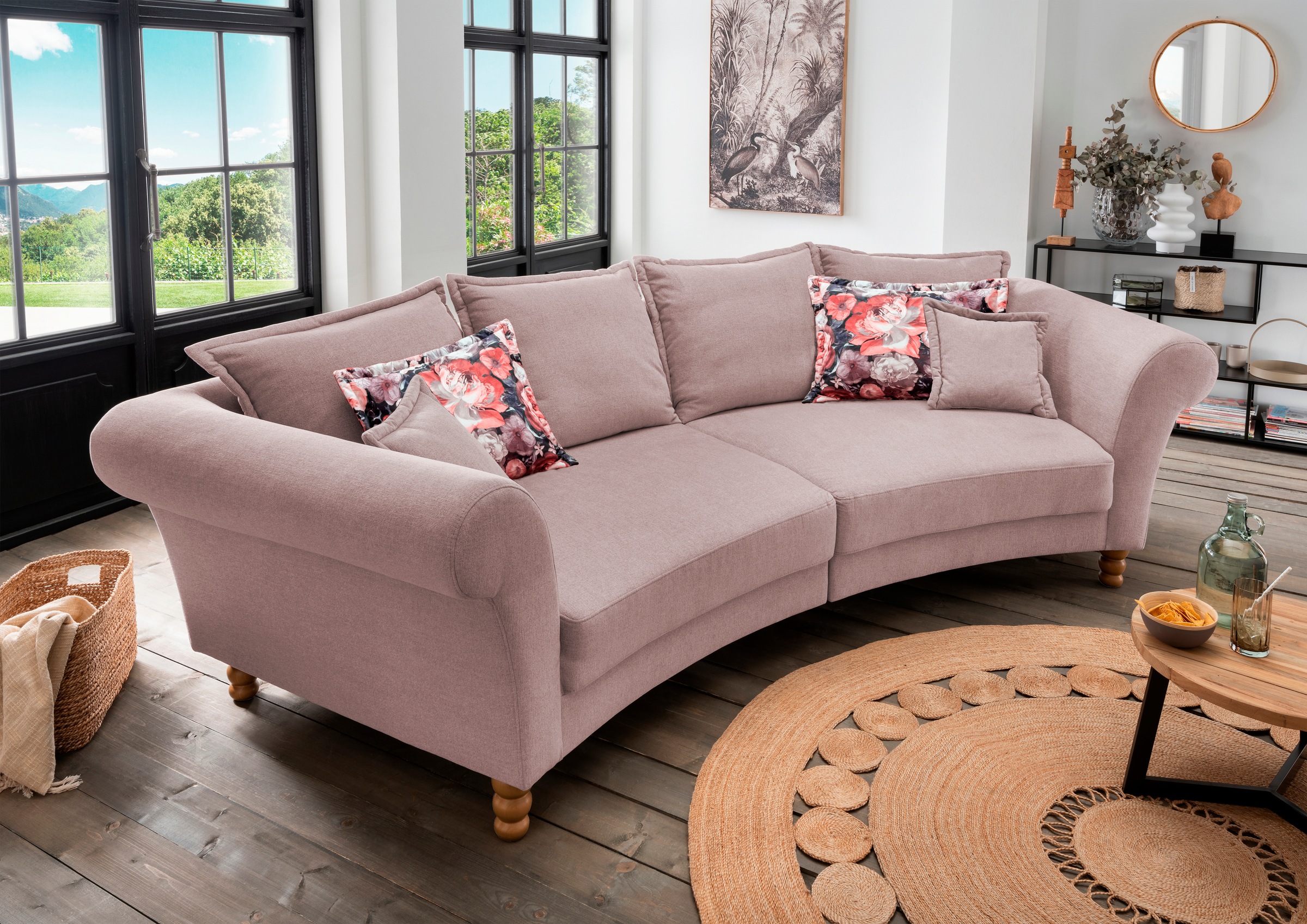 Home affaire Big-Sofa "Tassilo geschwungene Formensprache, bequem, Mega Sof günstig online kaufen