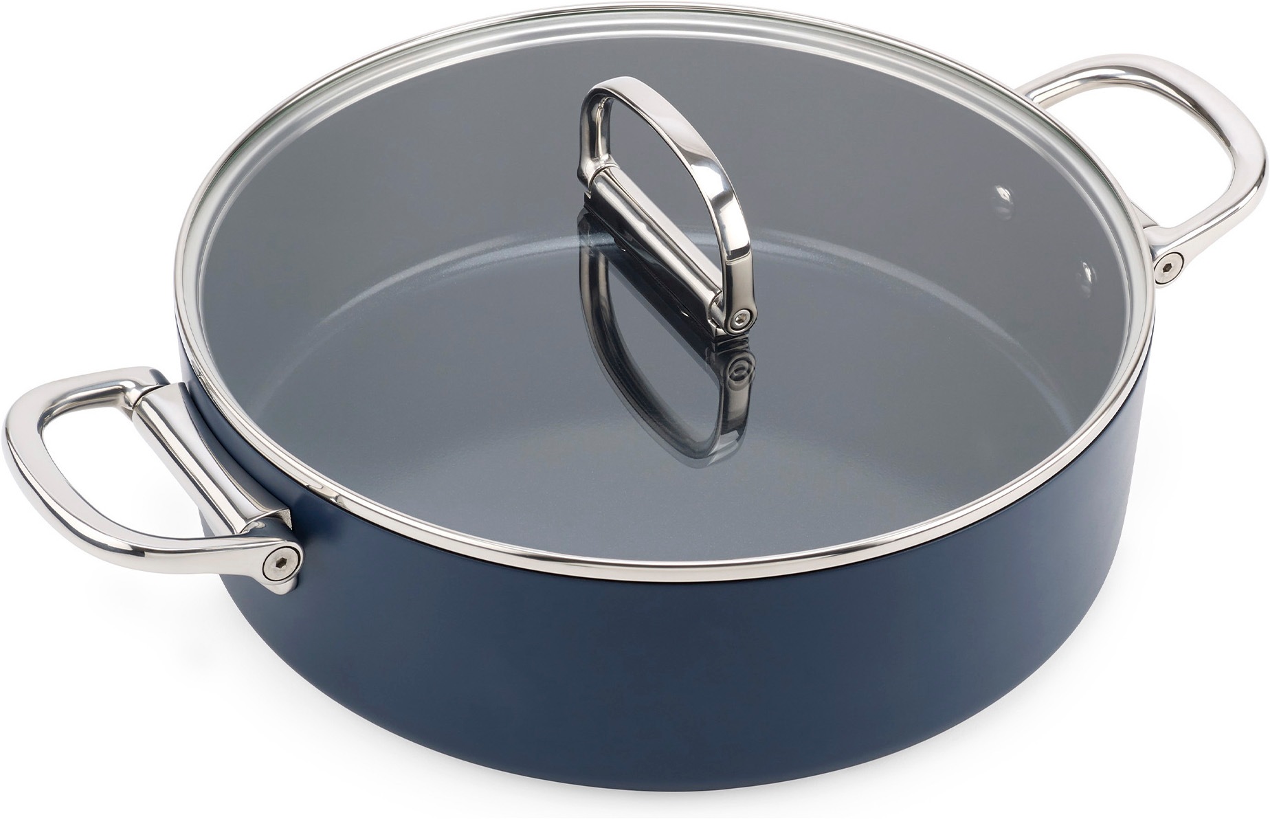 Joseph Joseph Schmortopf "Space 28 cm flacher Topf" Set, Topf inkl. Deckel, 2 tlg. Keramik