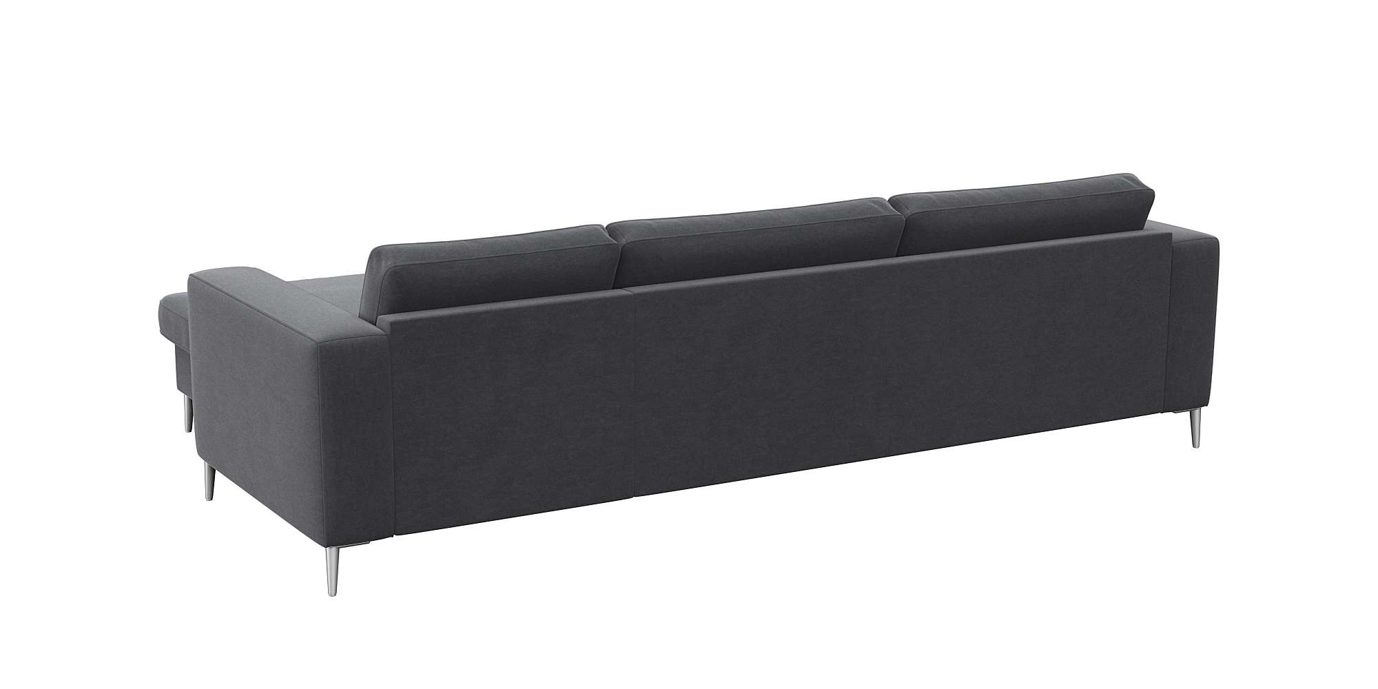 Thumbnail - FLEXLUX Ecksofa "Fiore, super Sitzkomfort durch Kaltschaum im Sitz, L-Form" breite Armlehnen, Füße Alu