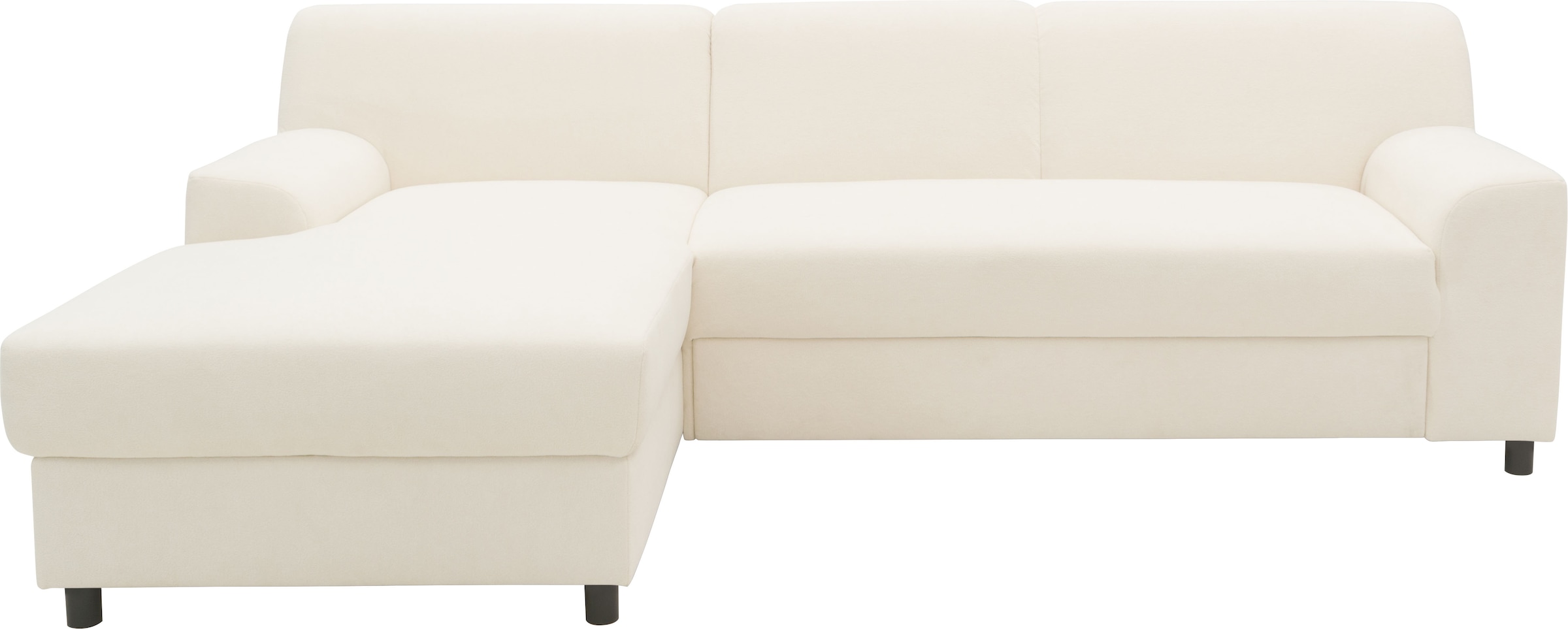 DOMO collection Ecksofa »Turah 2, L-Form, Cord oder Luxus-Microfaser, komfortabler Federkern«, B/T/H: 241/146/79 cm, incl. Zierkissen, wahlweise mit Bettfunktion