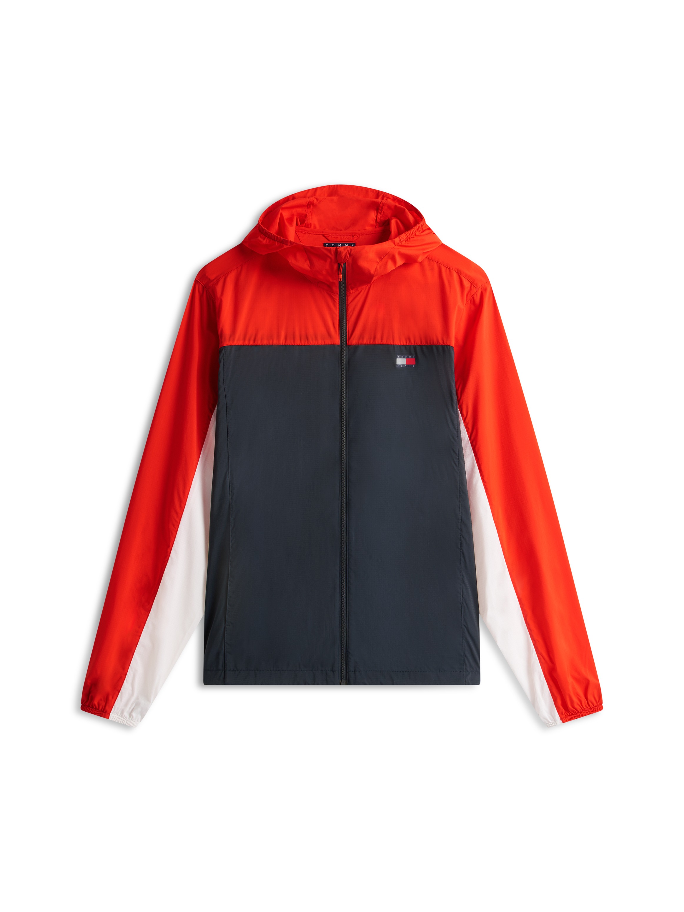 Outdoorjacke TOMMY JEANS "TJM OUTDOOR SHELL", Gr. L, schwarz night navy multi, Web, Obermaterial: 100% Nylon, regular fit normal, Rundhals, eingesetzt elastischer Bund, Jacken Outdoorjacke, Windsheeter Windjacke Packable Fahrradjacke Regular fit mit Kapuz 3