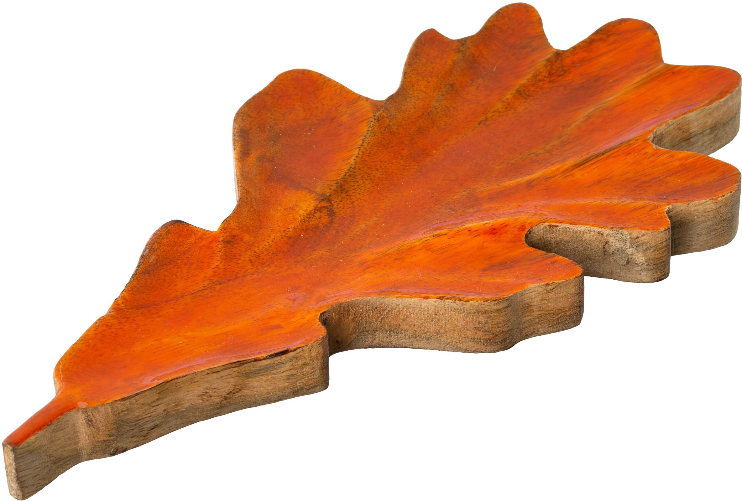 Creativ deco Dekoteller "Weihnachtsdeko" im Buchen-Blatt-Design günstig online kaufen