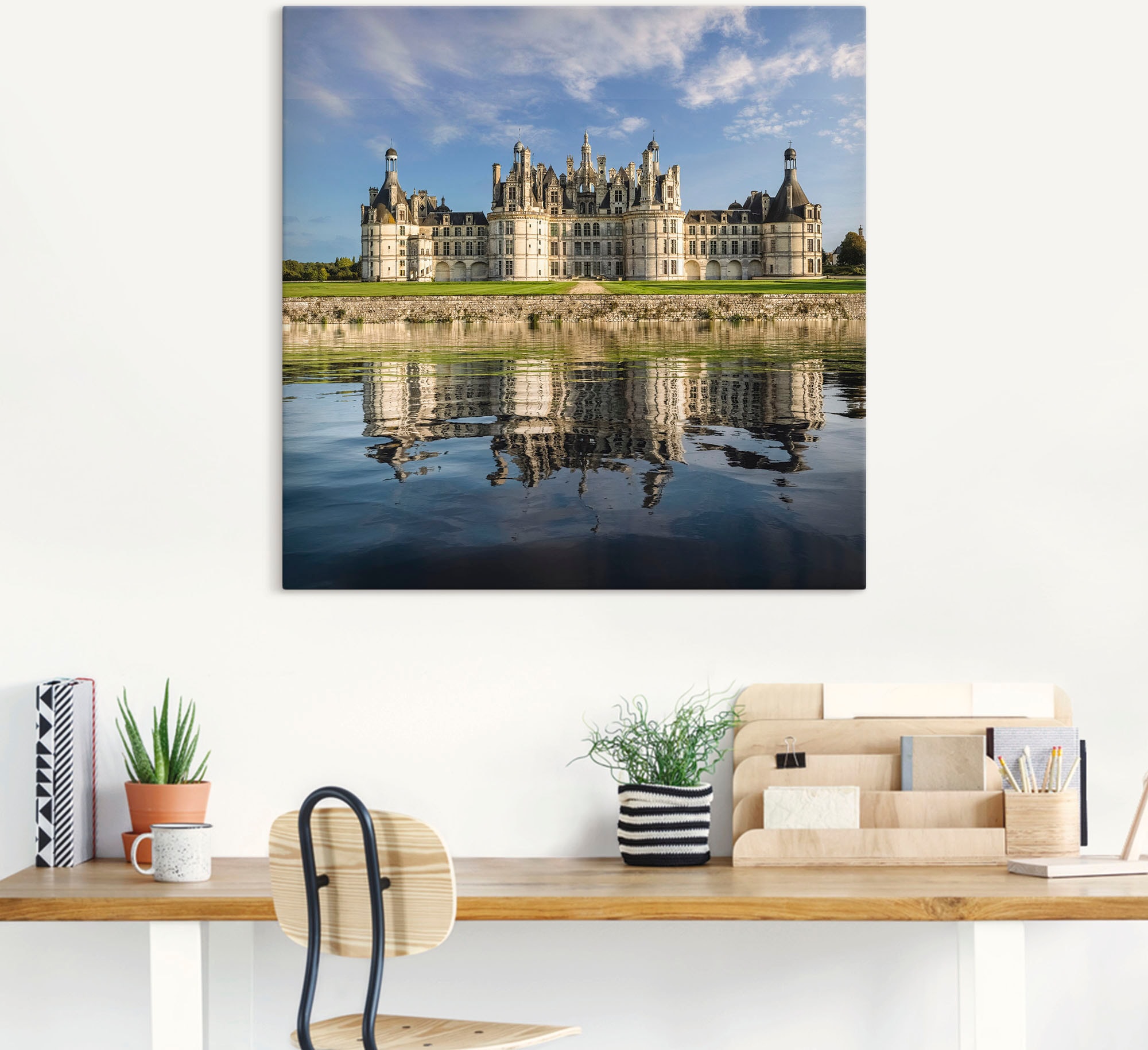 Artland Leinwandbild »Loire-Schloss Chateau Chambord«, Gebäude, (1 St.), auf Keilrahmen gespannt