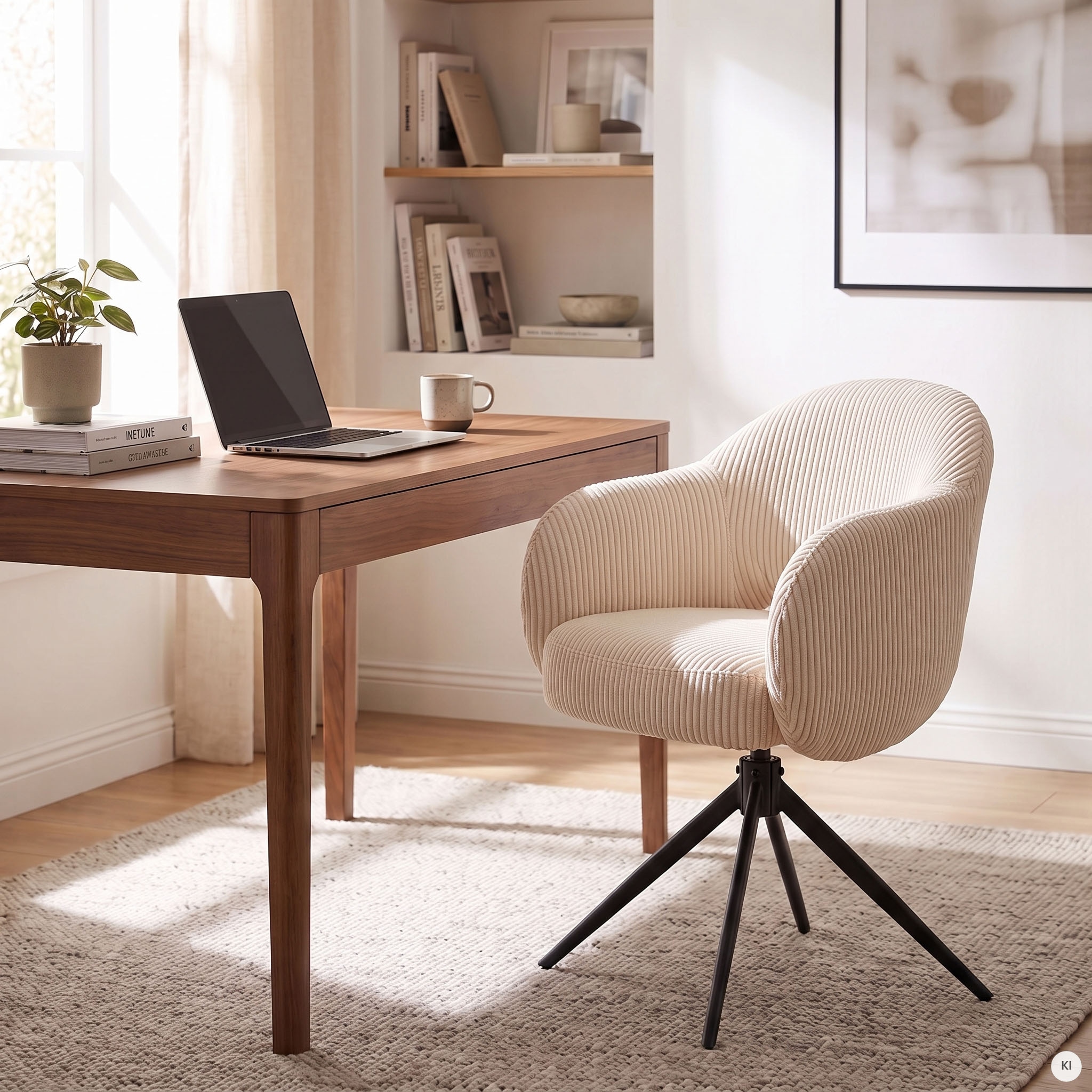 SalesFever Armlehnstuhl »Manchester Cord-Bezug« () 1 Stk.Esszimmerstuhl mit 360° Drehfunktion und Taschenfederkern