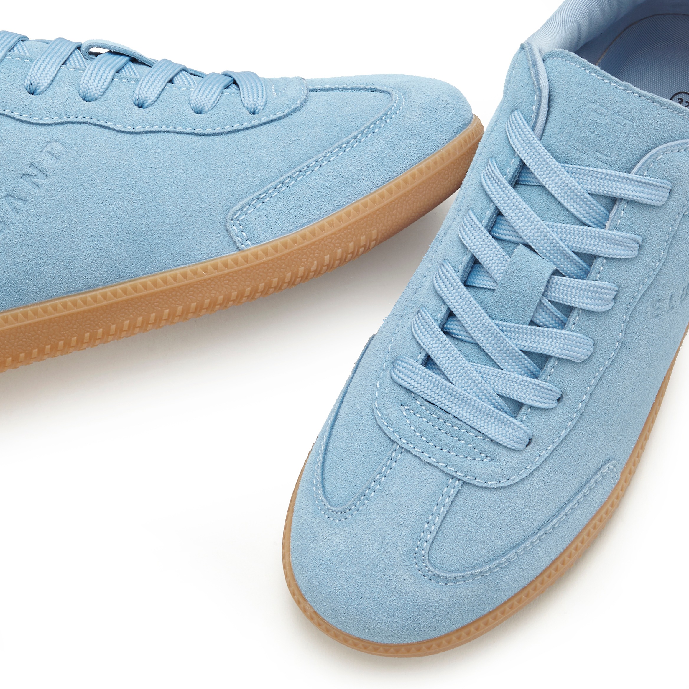 Sneaker ELBSAND "Freizeitschuh, Ledersneaker, Schnürschuh", Herren, Gr. 45, blau, Obermaterial: 93% Rindsleder, 7% Lederimitat. Decksohle: 100% Textilmaterial. Futter: 100% Polyester. Laufsohle: 100% Synthetik, Veloursleder, unifarben, Schuhe Sneaker, Ret 3