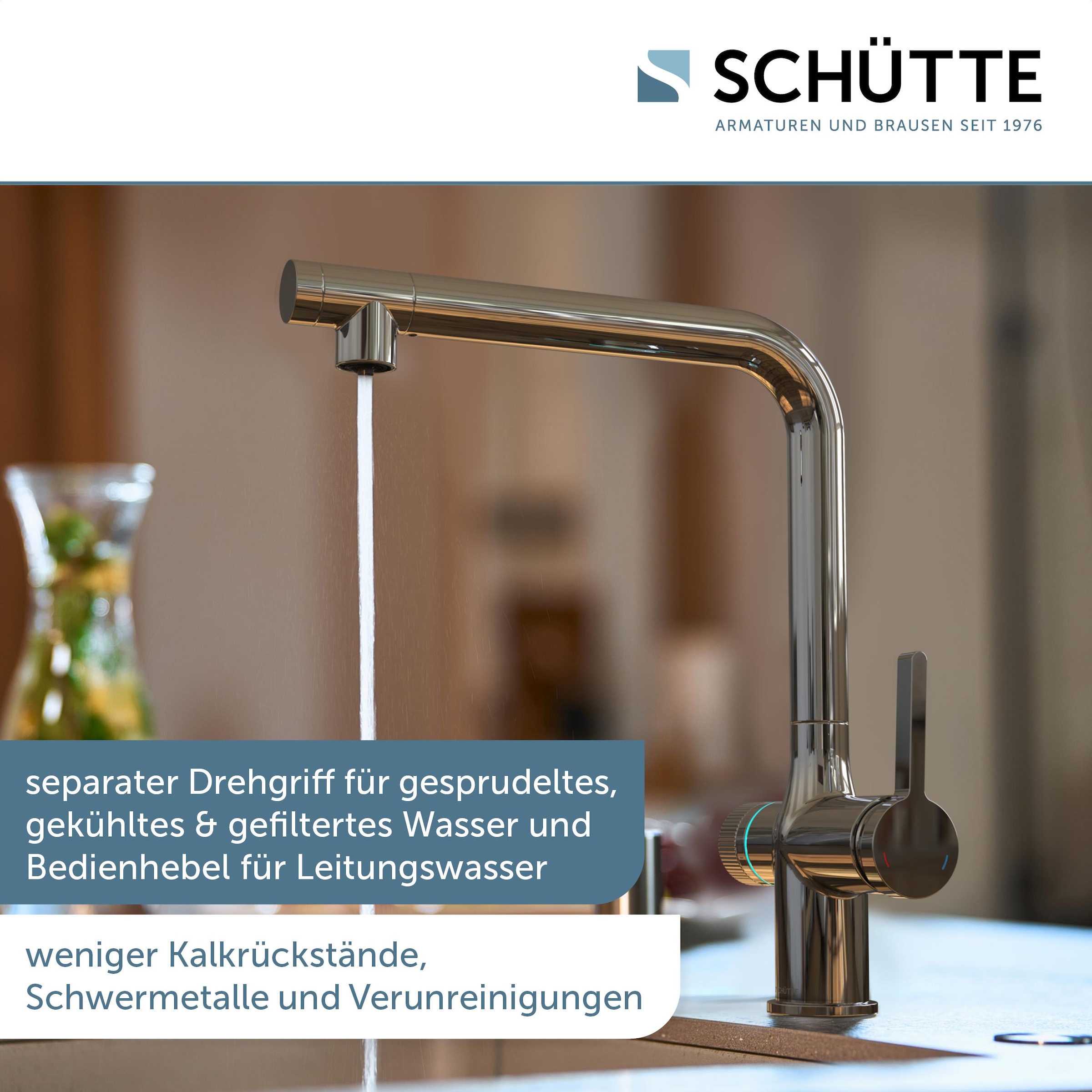 Schütte Spültischarmatur »»AQUASTAR PREMIUM« Sprudelwasser-Spültischarmatur«, mit Kühlsystem, Filter, Filterkopf und handelsüblicher CO2-Kartusche