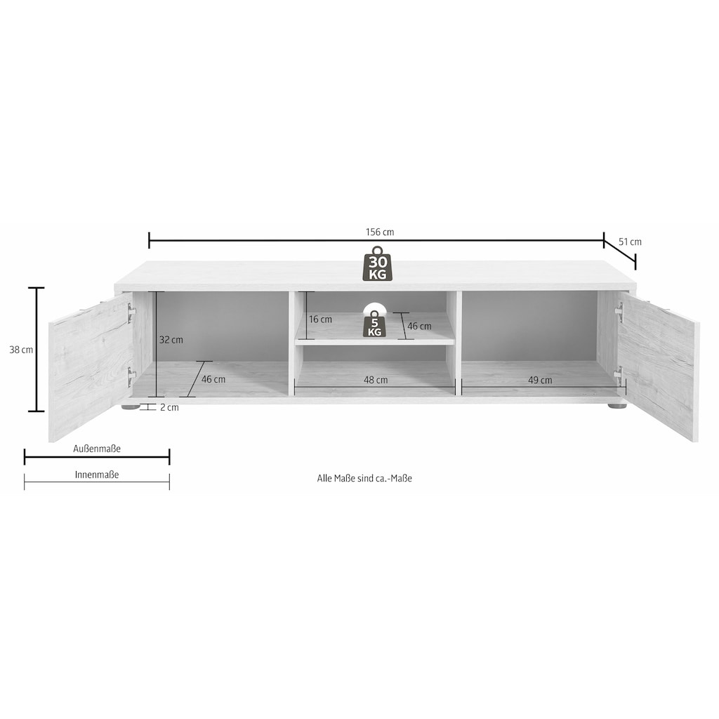 INOSIGN Lowboard »Palma«, Breite 156 cm