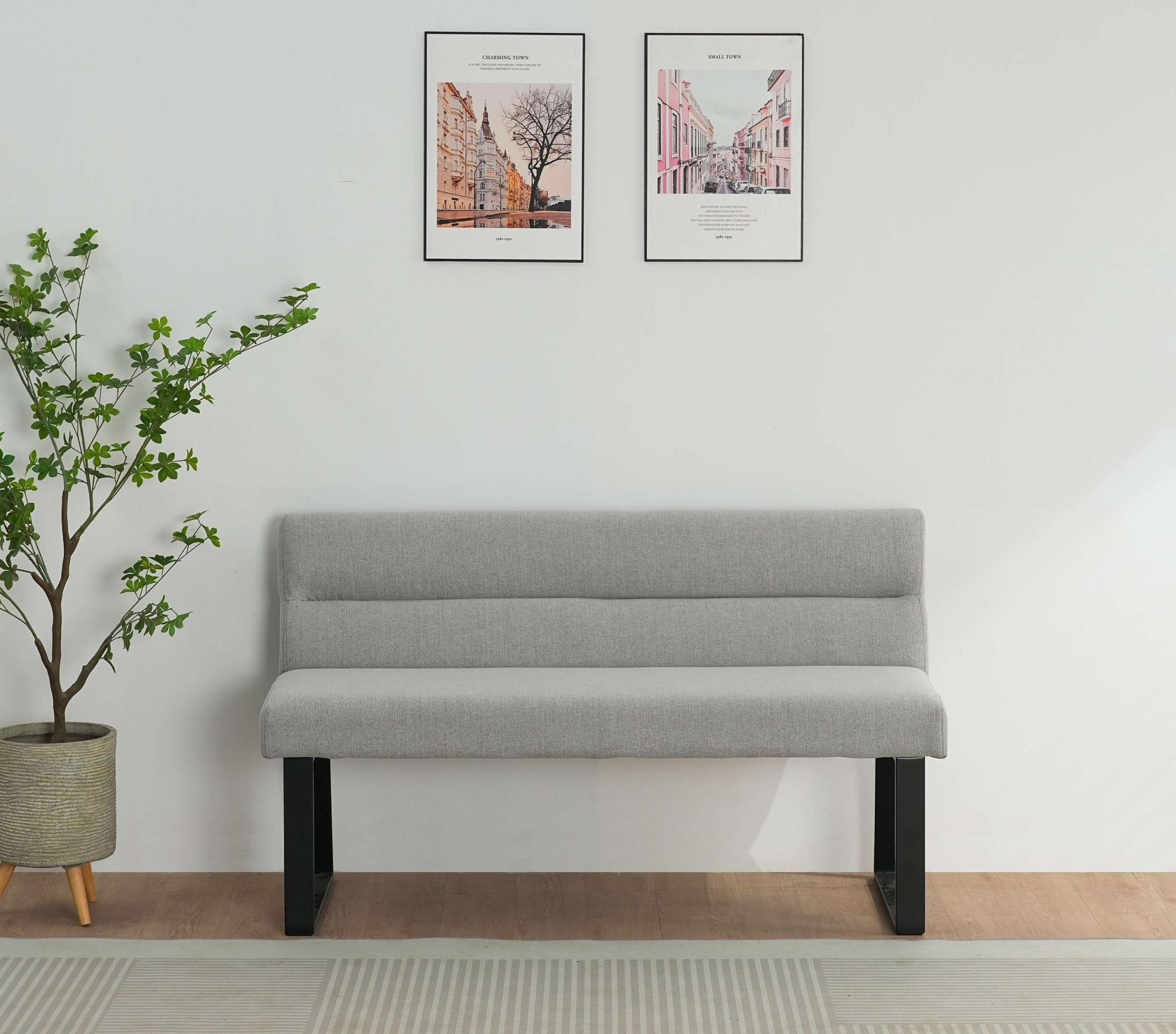 OTTO home Essbank "Ivanna" schwarze Metallbeine, pflegeleichtem Webstoff Bezug, Breite 140 cm