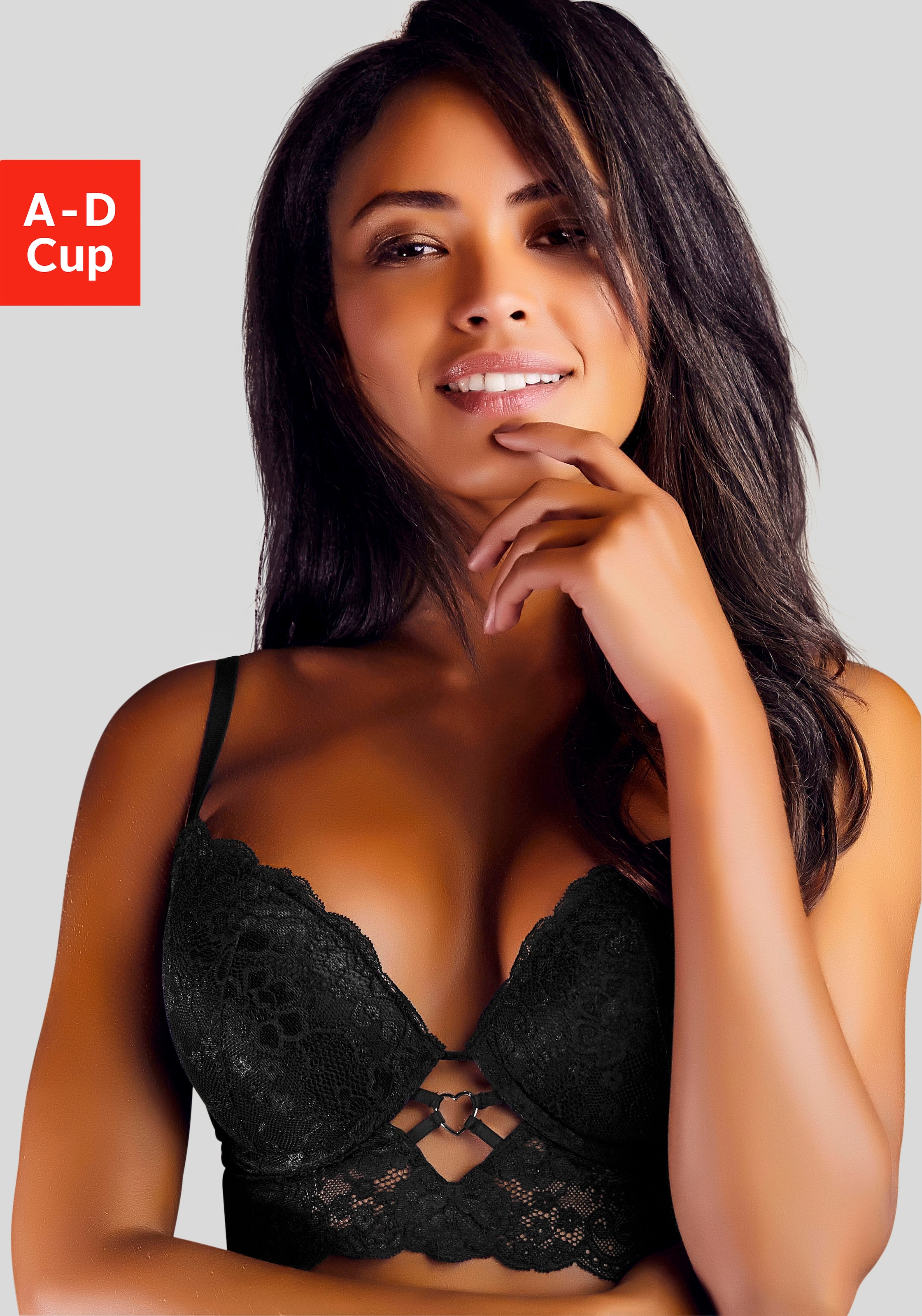 Push-up-BH (B-Cup) Frau, Schwarz