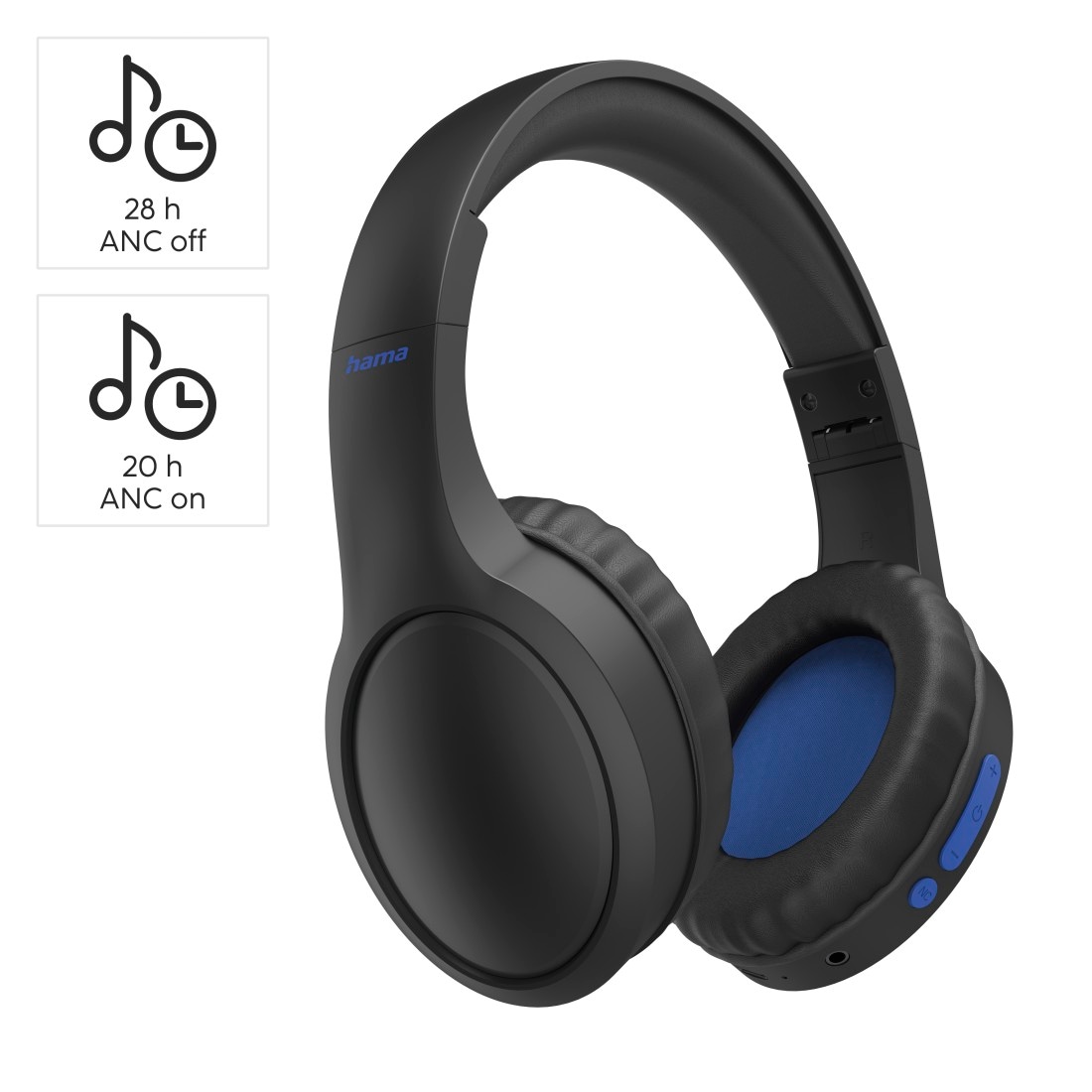 Hama Bluetooth-Kopfhörer »Bluetooth®Kopfhörer kabellos, Over-Ear,  integriertes Mikrofon«, A2DP Bluetooth-AVRCP Bluetooth-HFP, Active Noise  Cancelling (ANC)-Geräuschisolierung, Aktive Geräuschreduzierung, Siri und Google  Assistant, faltbar | BAUR
