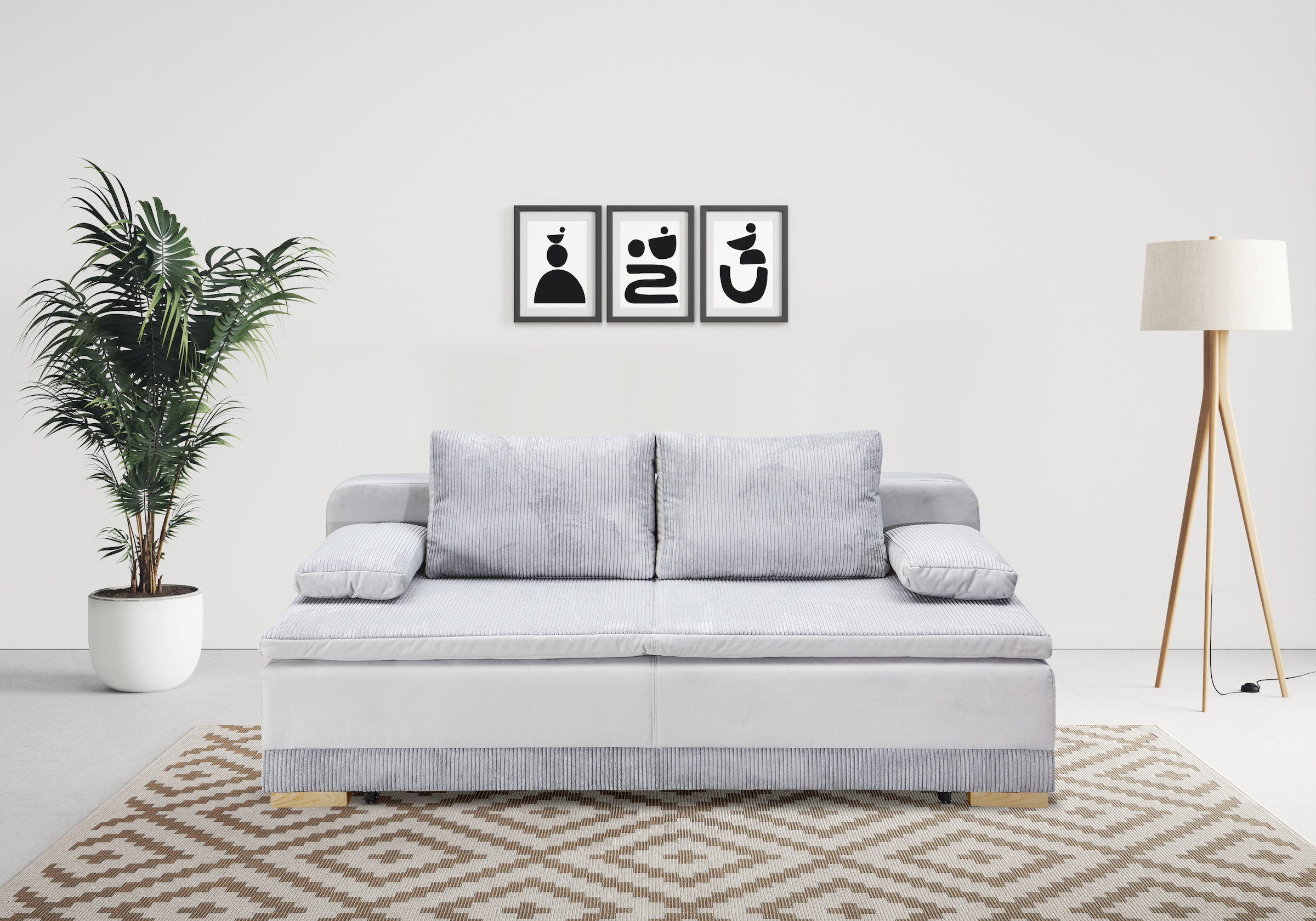 Home affaire Schlafsofa "Ben, B: 200 cm, Liegefl. 158x198 cm" Schlaffunktion & Bettkasten, Dauerschlafsofa mit Boxspring