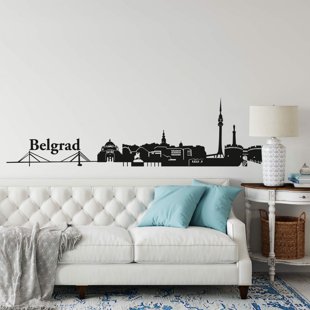 Wall-Art Wandtattoo »XXL Stadt Skyline Belgrad 120cm«, (1 St.), selbstklebend, entfernbar