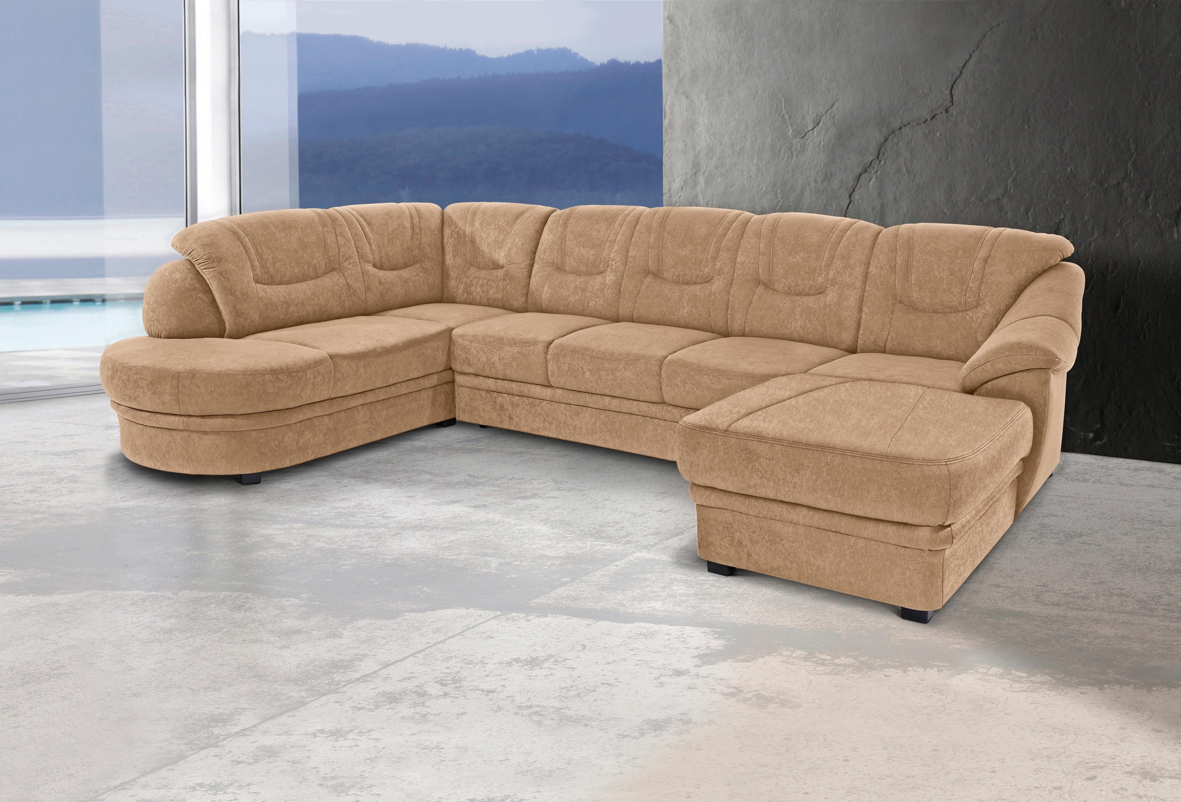 sit&more Wohnlandschaft "Savoni U-Form", wahlweise mit Bettfunktion