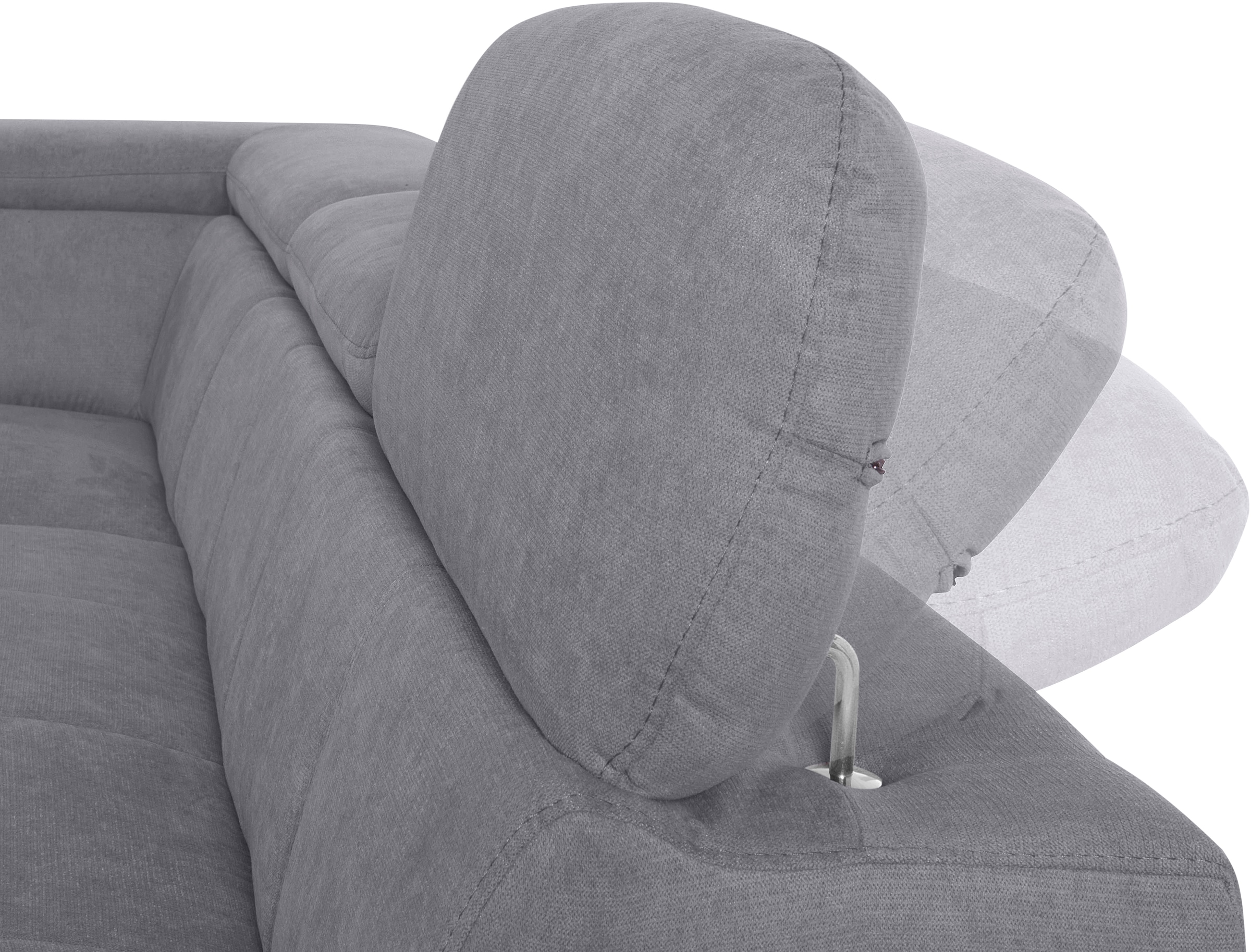 COTTA Ecksofa »Chef L-Form«, mit Kopfteilverstellung, edle Metallkufen, wahlweise mit Bettfunktion