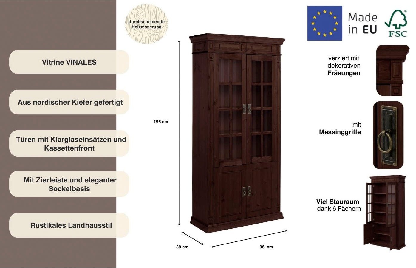 Thumbnail - OTTO home Vitrine "Vinales" Höhe 196 cm