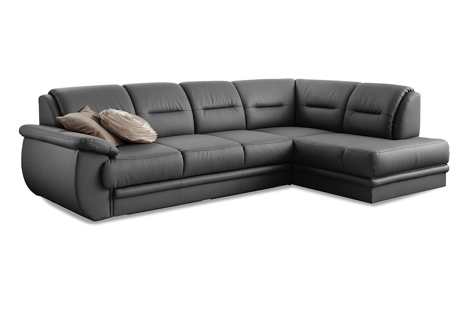 sit&more Ecksofa "Mailand L-Form, B: 250 cm, Komfortsitzhöhe 46 cm" mit Schlaffunktion, Eckcouch in Kunstleder & Stoff