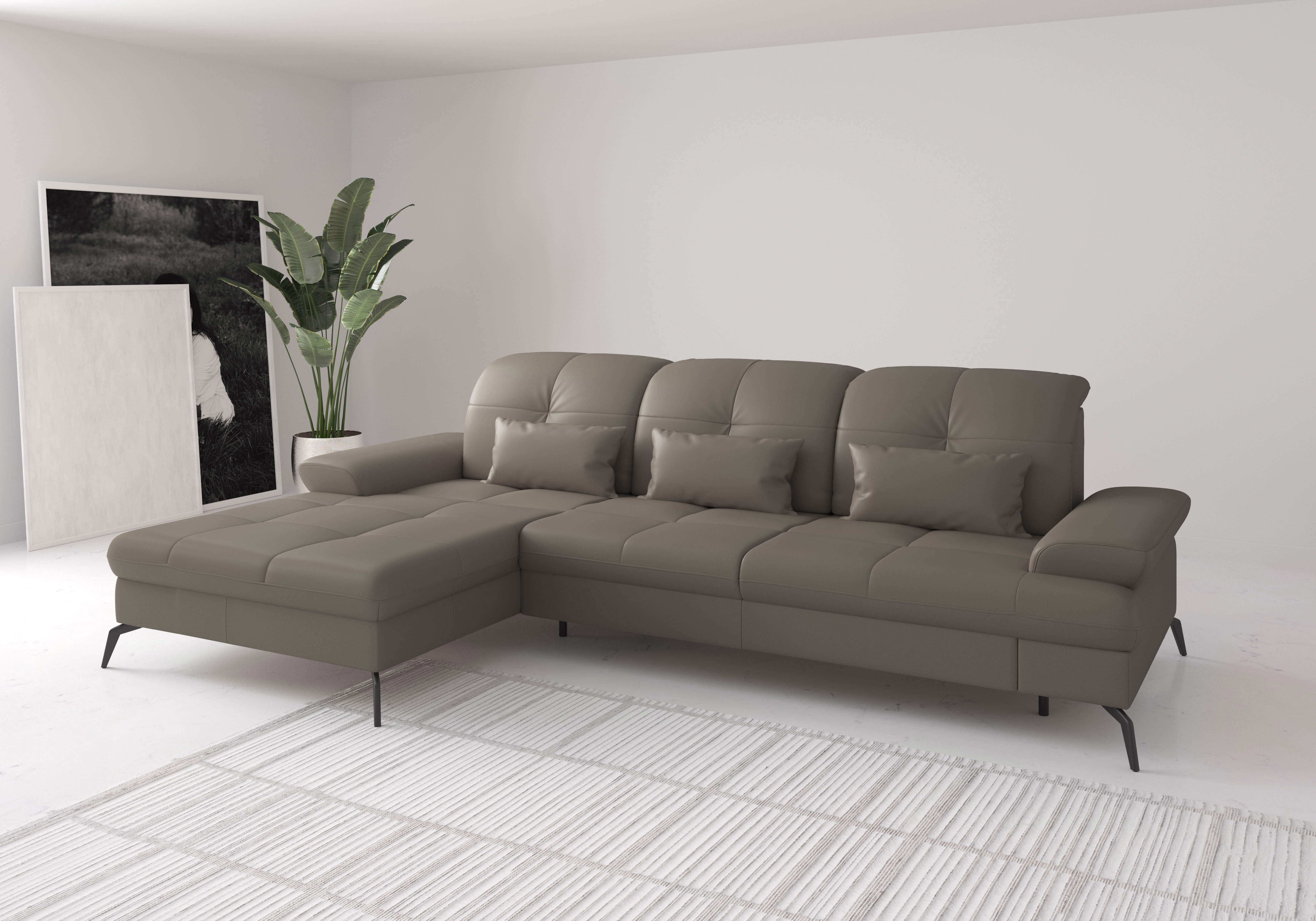 sit&more Ecksofa "Amica, L-Form, inkl. Sitztiefenverstellung & Armteilverstellung" wahlweise mit Schlaffunktion, Bettkasten und Kopfteilverstellung