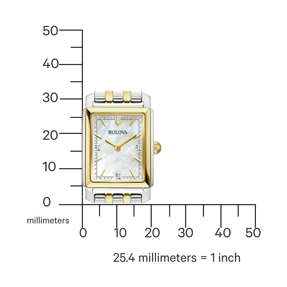 Bulova Quarzuhr, Armbanduhr, Damenuhr, Edelstahlarmband, mit Diamanten