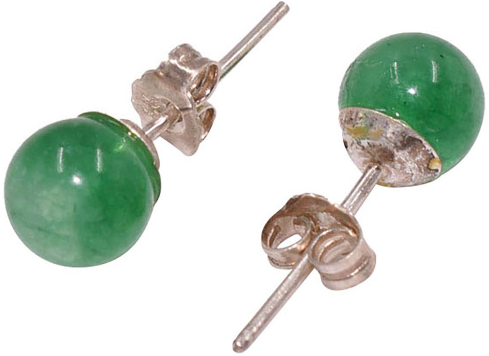 Ohrstecker-Set FIRETTI "Multipack Schmuck Geschenk Silber 925 Ohrschmuck Ohrringe", bunt (gelbgoldfarben, grau, grün, hellblau, grau, grün, hellblau), Ohrringe, Damen, Silber 925 (Sterlingsilber), Made in Germany - mit Hämatit, Jade, Chalcedon 3