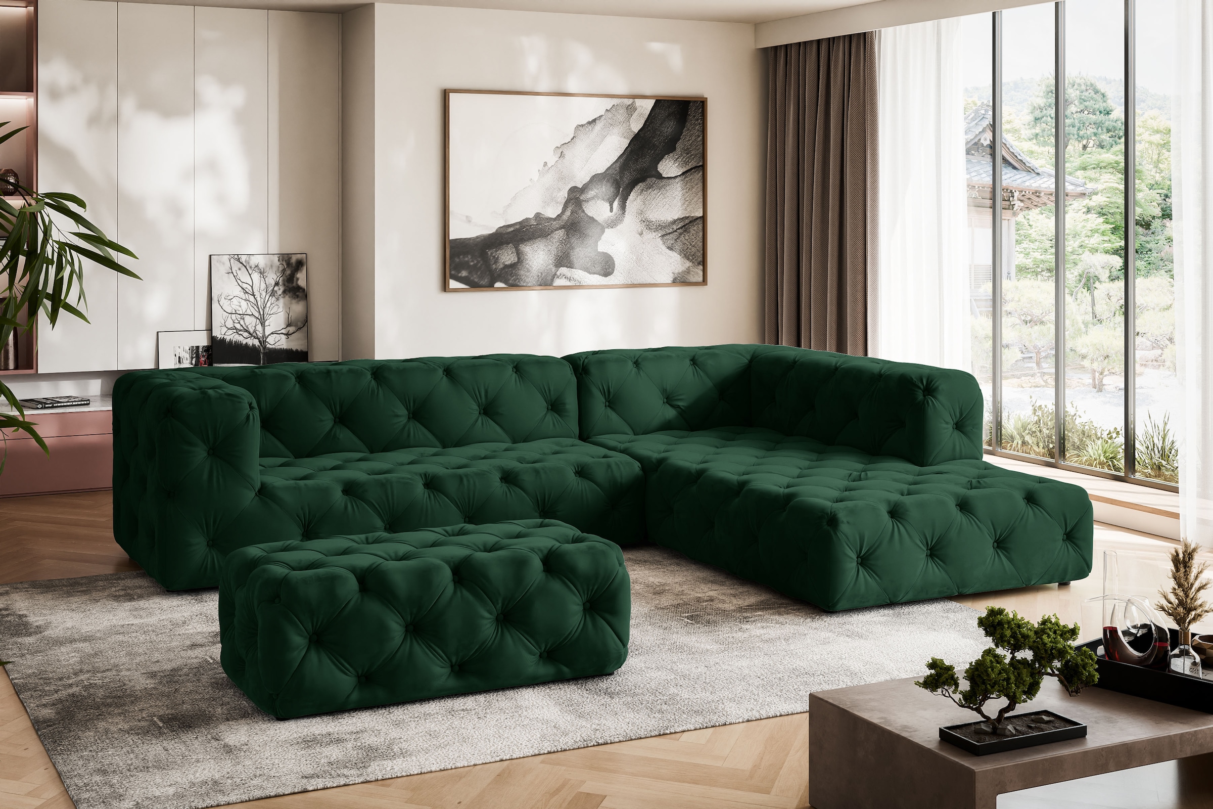 Home affaire Ecksofa "FOLLINA" L-Form, mit klassischer Chesterfield-Knopfhe günstig online kaufen
