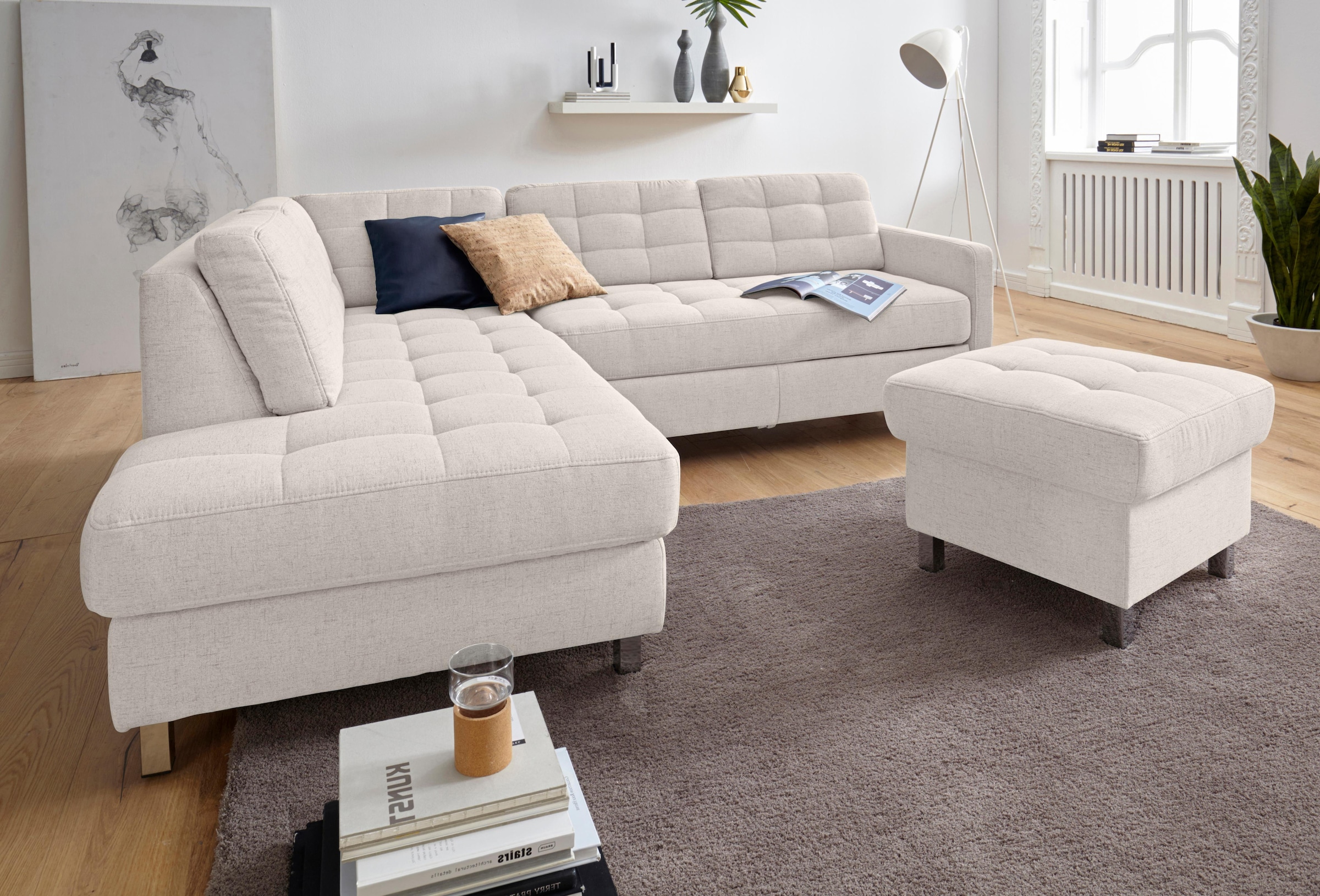 sit&more Ecksofa "Picasso L-Form" wahlweise mit Schlaffunktion und Bettkasten
