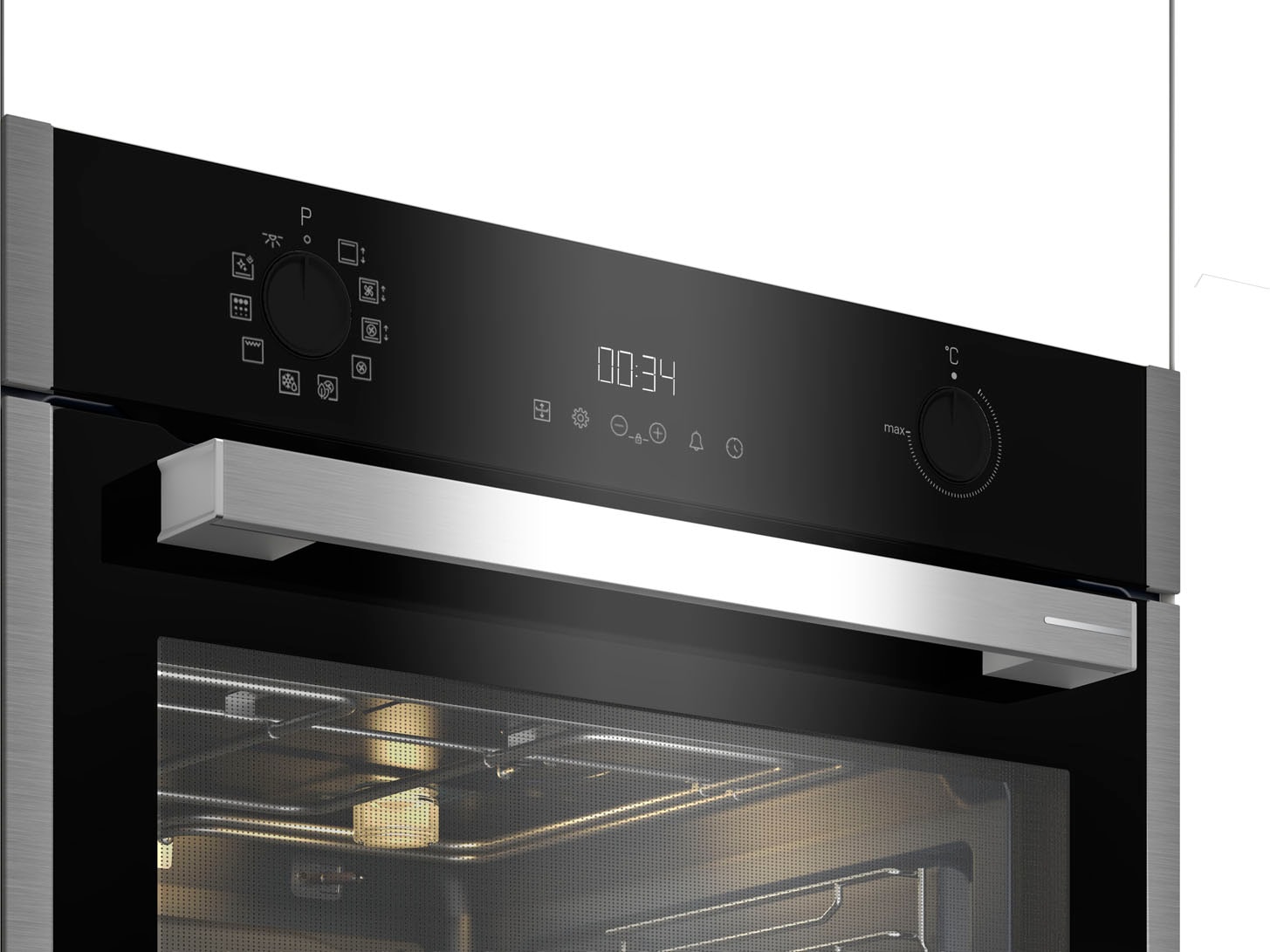 Grundig Pyrolyse Backofen  »GEBM19300BMPF«, mit 2-fach-Teleskopauszug, Pyrolyse-Selbstreinigung