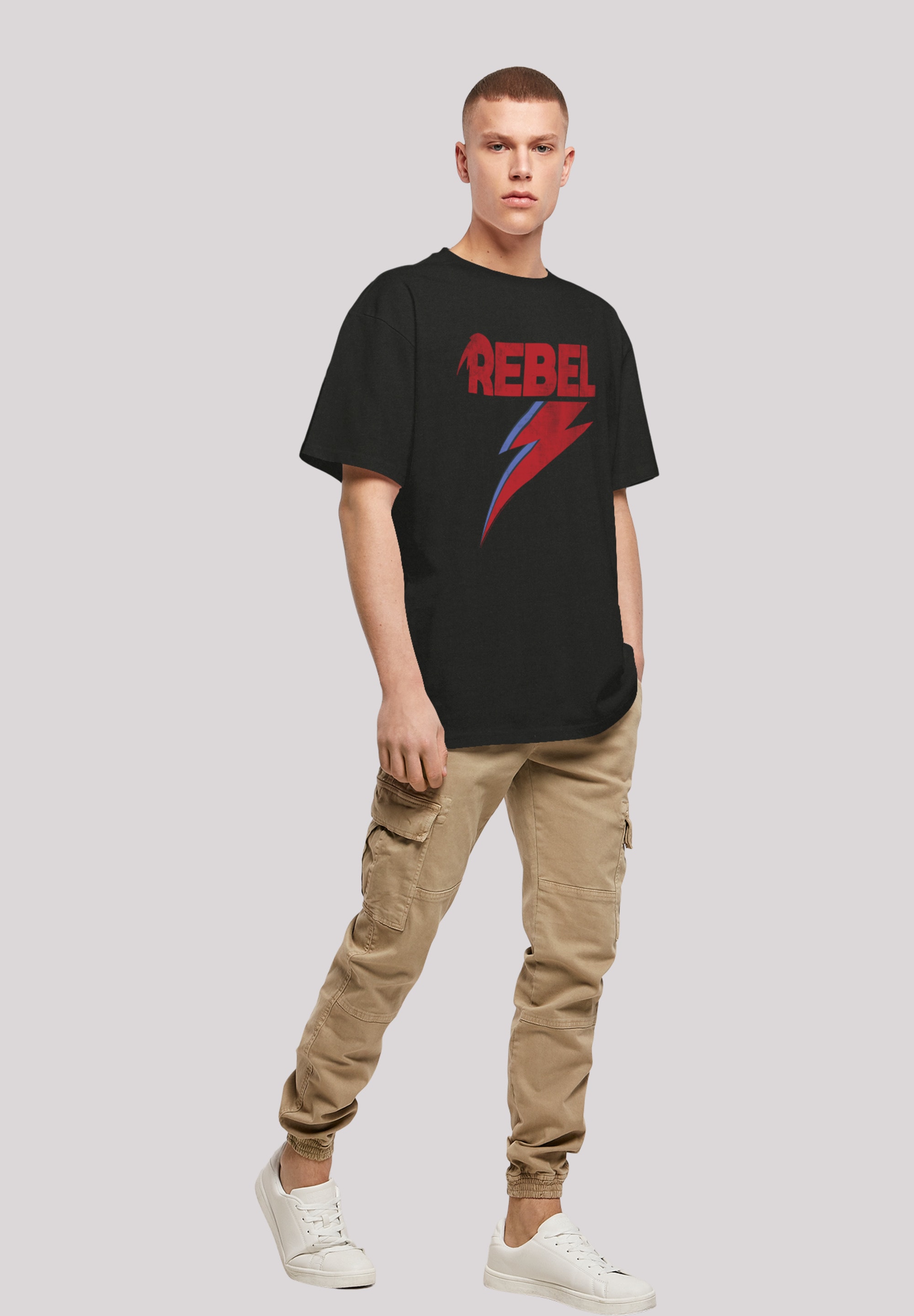 F4NT4STIC T-Shirt »David Bowie Rock Music Band Distressed Rebel«, Print
