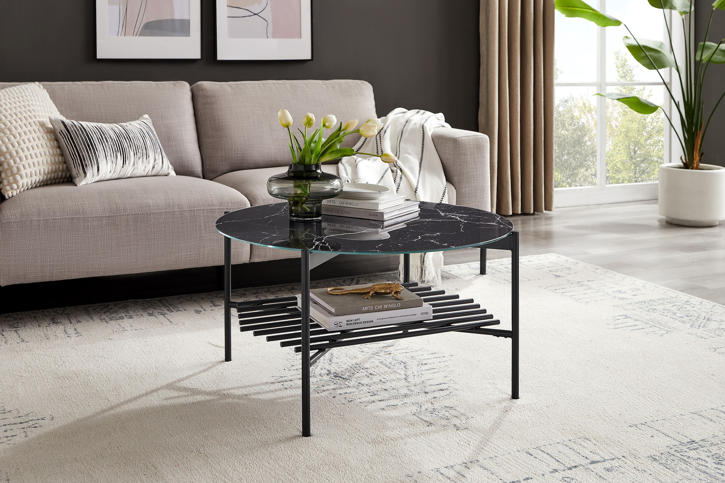 SalesFever Couchtisch "Couchtisch im minimalistischen Stil" 1 Stk. tlg. Gla günstig online kaufen