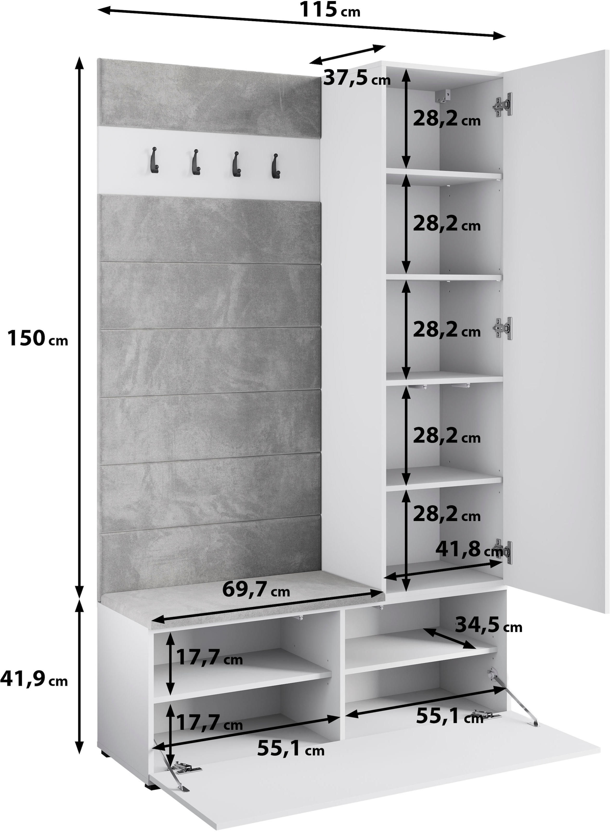 Home affaire Garderoben-Set »TEJO II« Komplett-Set, 1 Stk. tlg.