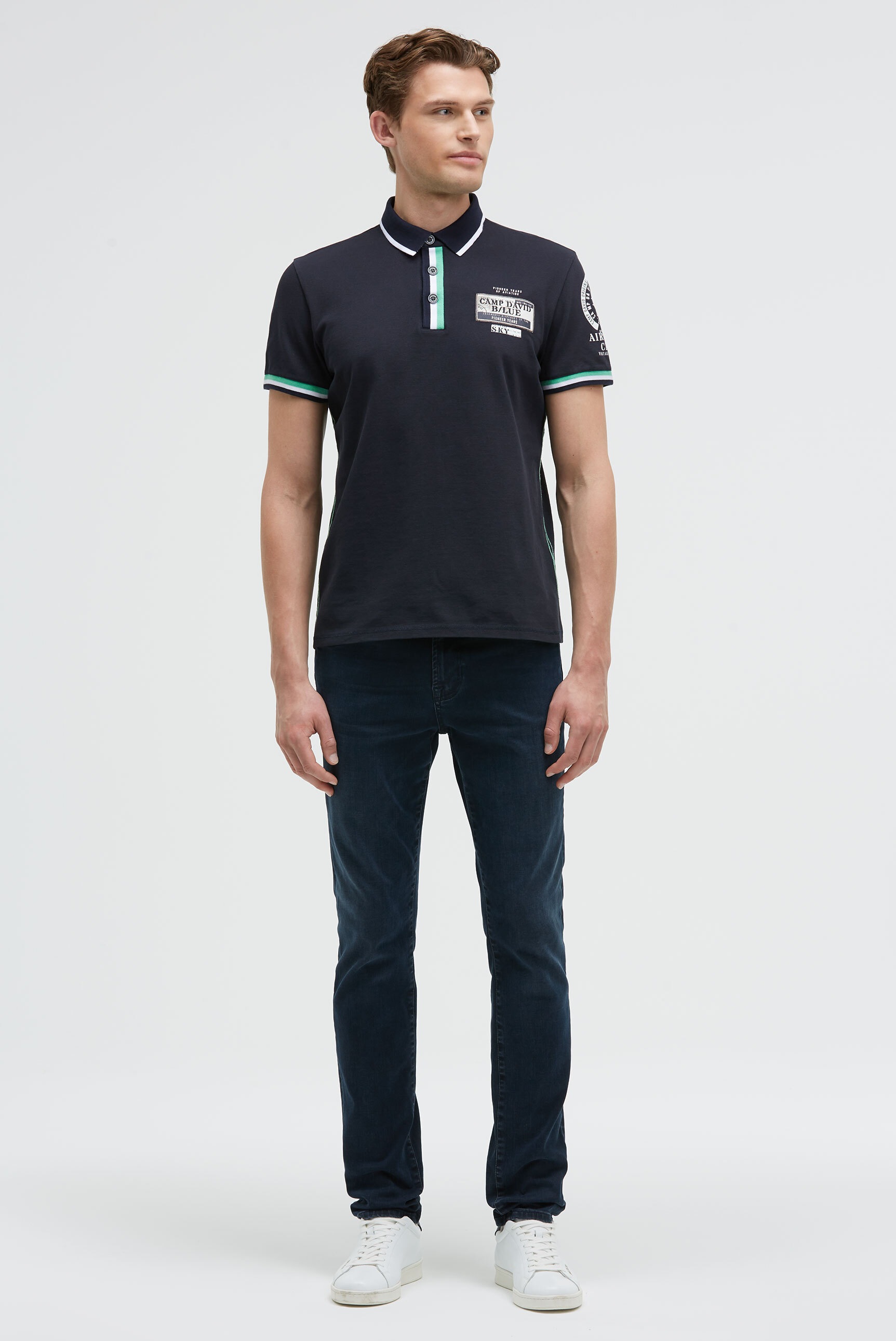 CAMP DAVID Poloshirt, mit Kontrastnähten