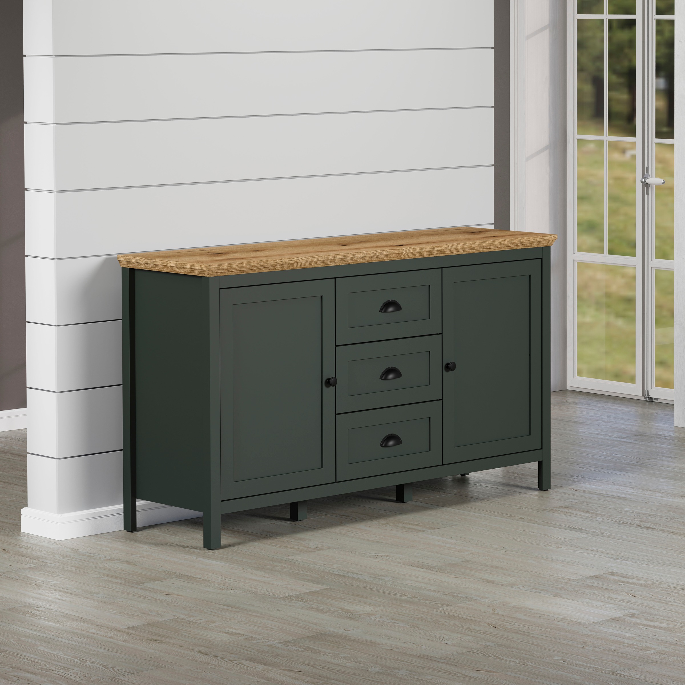 Home affaire Sideboard »Vienna« 1 Stk. tlg. Kommode im Landhausstil mit 3 Vollauszug-Schubladen und 4 Fächer