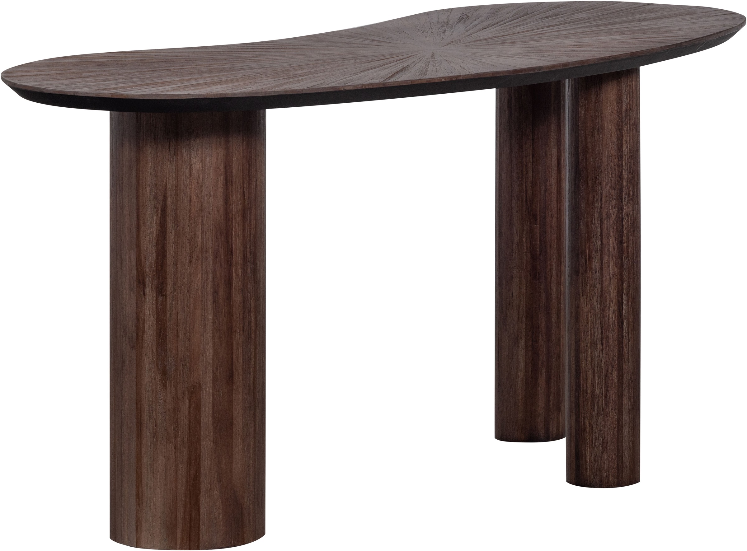 WOOOD Schreibtisch »Sun aus Teakholz mit organischer Form und Standfuß 150x62x76 cm« Einfach zu montieren, sichtbare Maserung